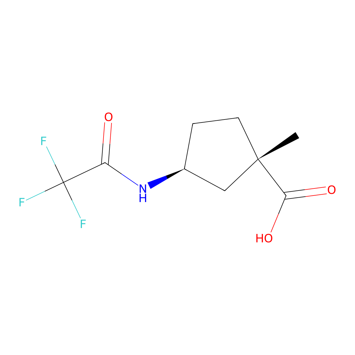 rac-(1R,3R)-1-methyl-3-(trifluoroacetamido)cyclopentane-1-carboxylic acid molecular structure, CAS 2679826-70-9