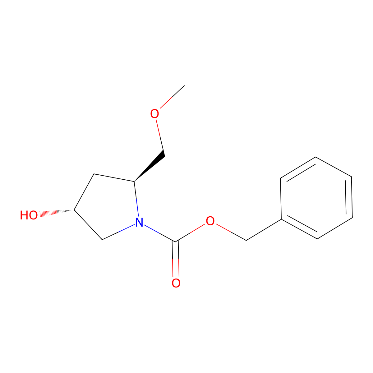benzyl (2S,4R)-4-hydroxy-2-(methoxymethyl)pyrrolidine-1-carboxylate molecular structure, CAS 2679826-79-8