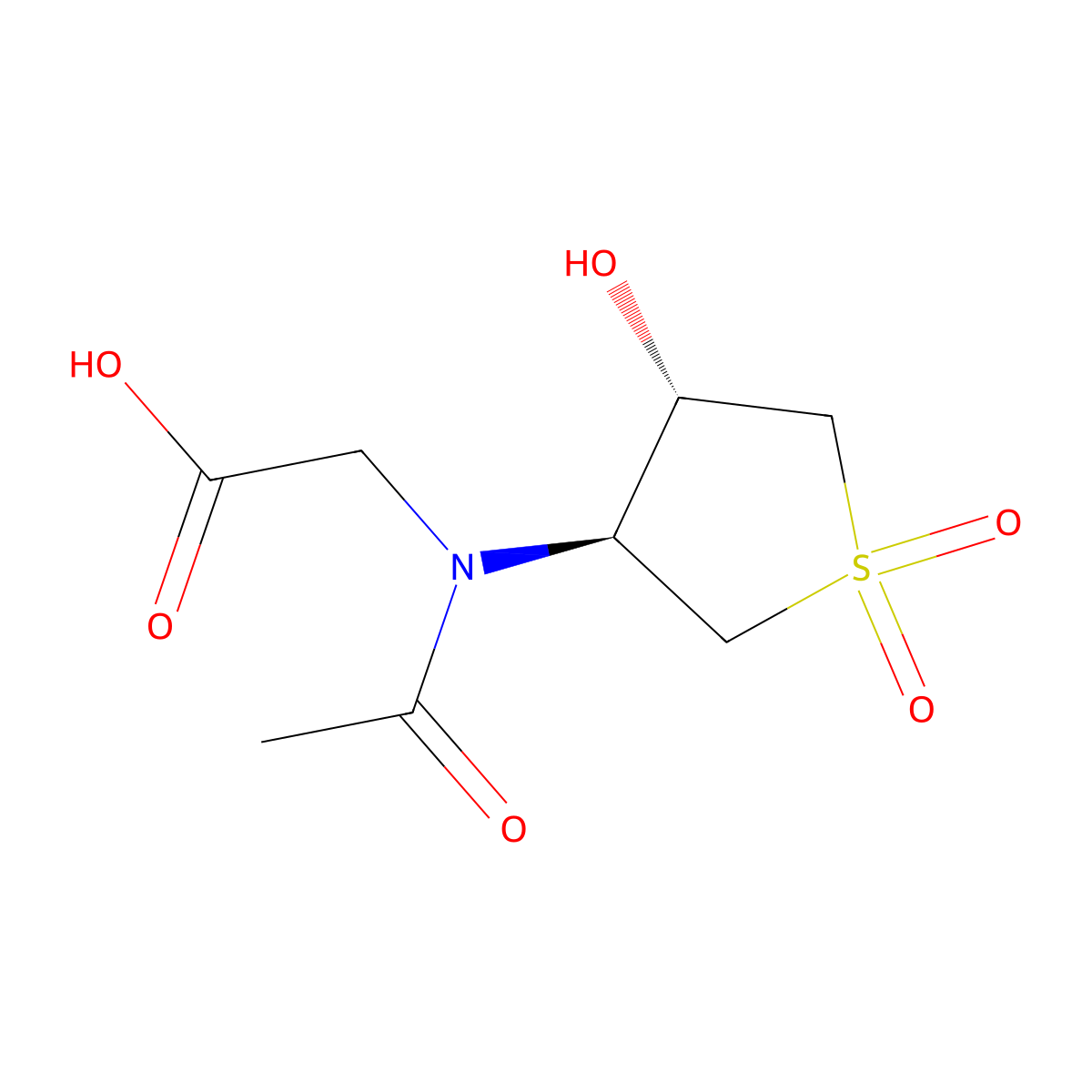rac-2-{N-[(3R,4R)-4-hydroxy-1,1-dioxo-1lambda6-thiolan-3-yl]acetamido}acetic acid molecular structure, CAS 2679826-80-1