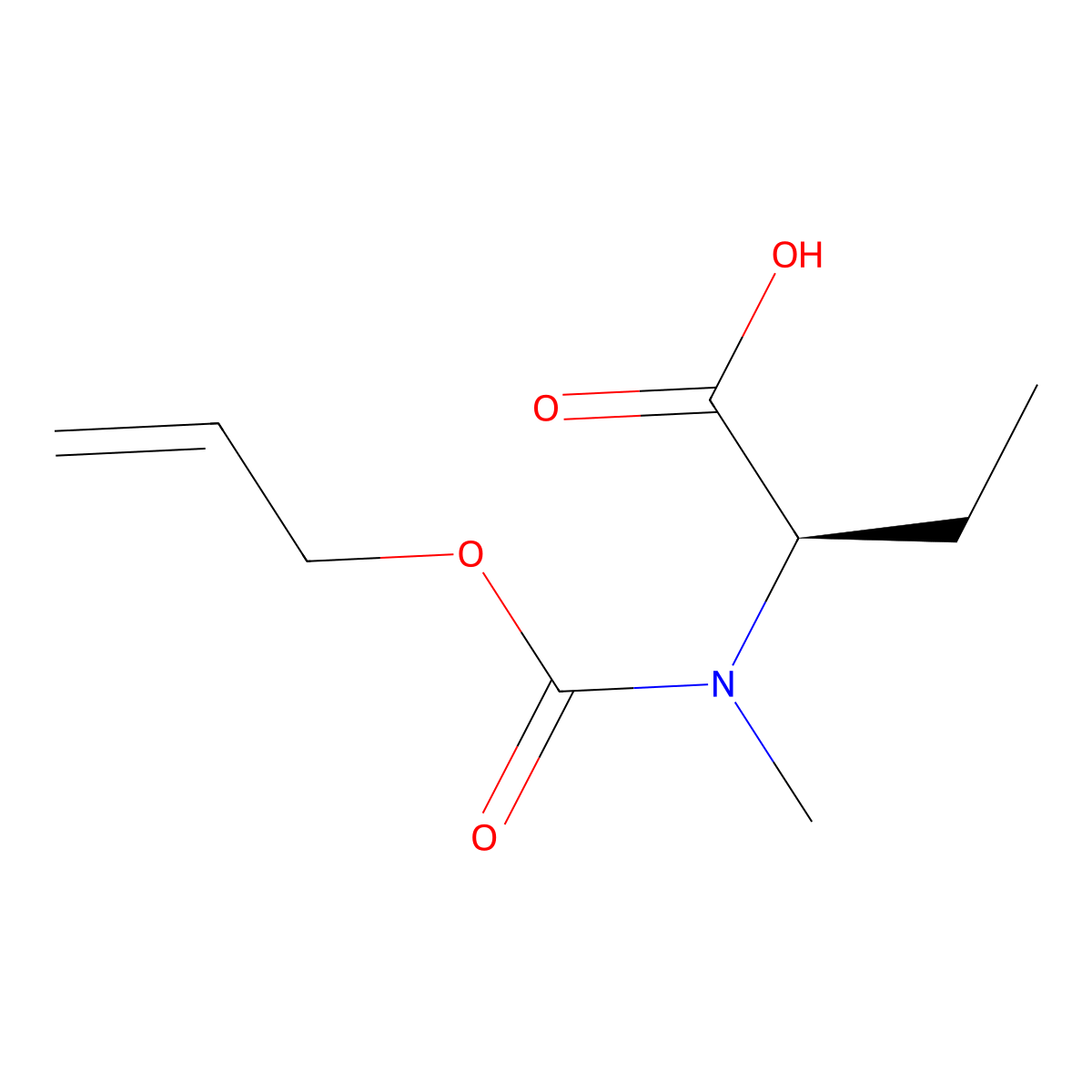 (2R)-2-{methyl[(prop-2-en-1-yloxy)carbonyl]amino}butanoic acid molecular structure, CAS 2679826-82-3