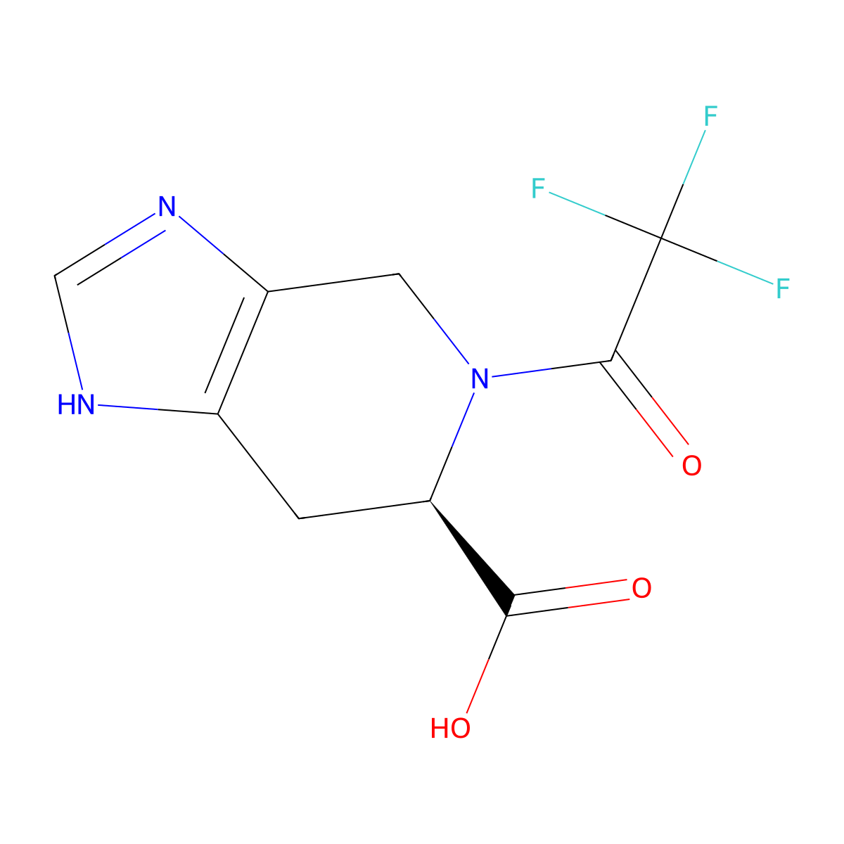 (6R)-5-(2,2,2-trifluoroacetyl)-1H,4H,5H,6H,7H-imidazo[4,5-c]pyridine-6-carboxylic acid molecular structure, CAS 2679826-85-6