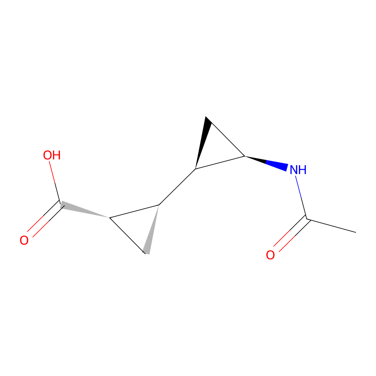 (1RS,1'RS&,2RS,2'RS&)-2'-acetamido-[1,1'-bi(cyclopropane)]-2-carboxylic acid molecular structure, CAS 2679826-88-9