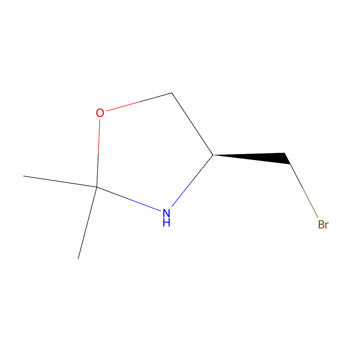 (4S)-4-(bromomethyl)-2,2-dimethyl-1,3-oxazolidine molecular structure, CAS 2679826-96-9