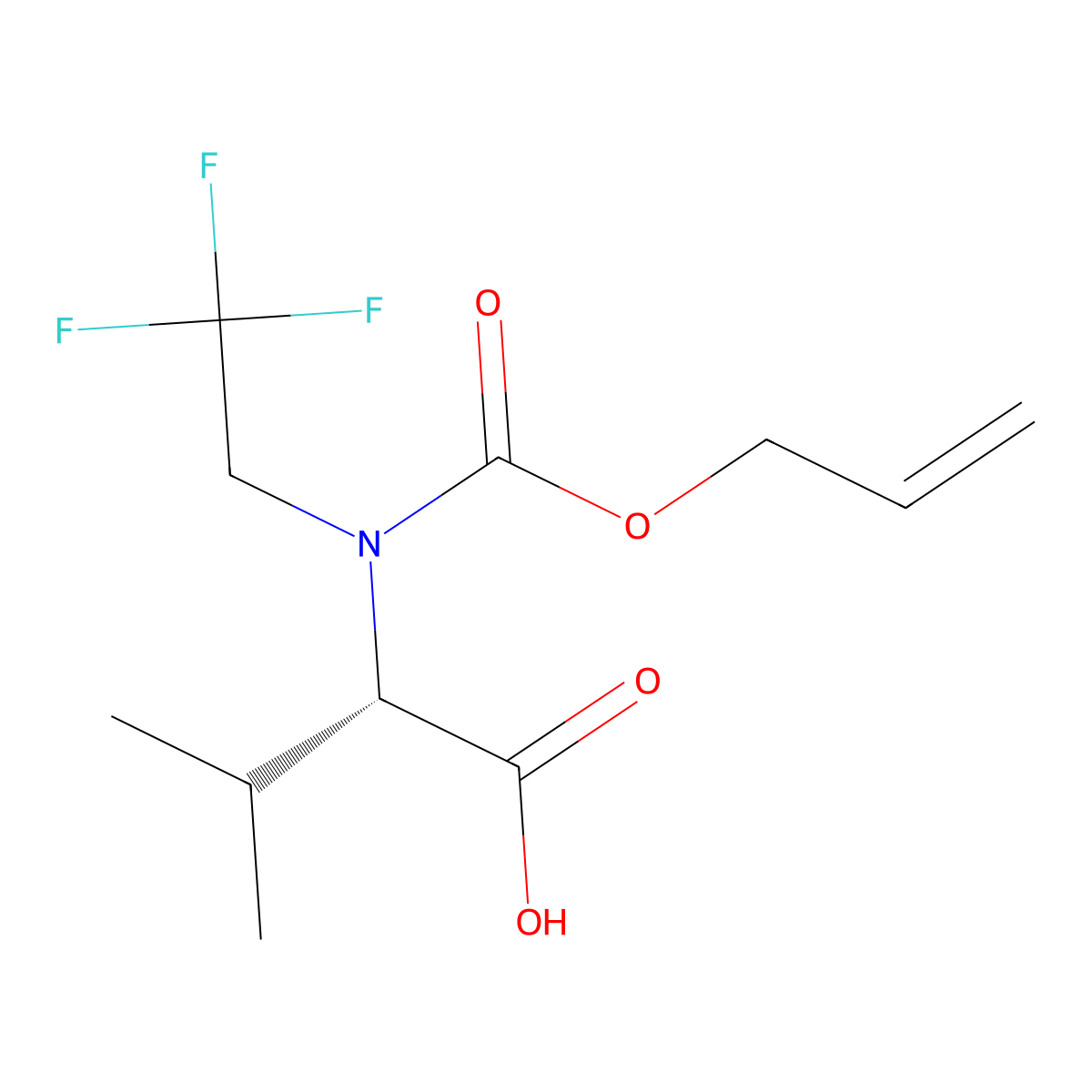 (2S)-3-methyl-2-{[(prop-2-en-1-yloxy)carbonyl](2,2,2-trifluoroethyl)amino}butanoic acid molecular structure, CAS 2679827-01-9