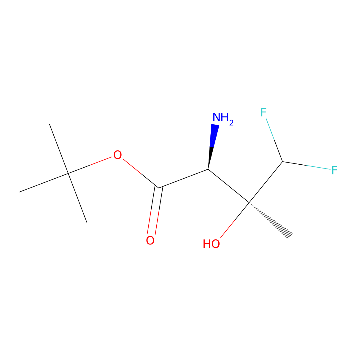 rac-tert-butyl (2R,3R)-2-amino-4,4-difluoro-3-hydroxy-3-methylbutanoate molecular structure, CAS 2679827-05-3