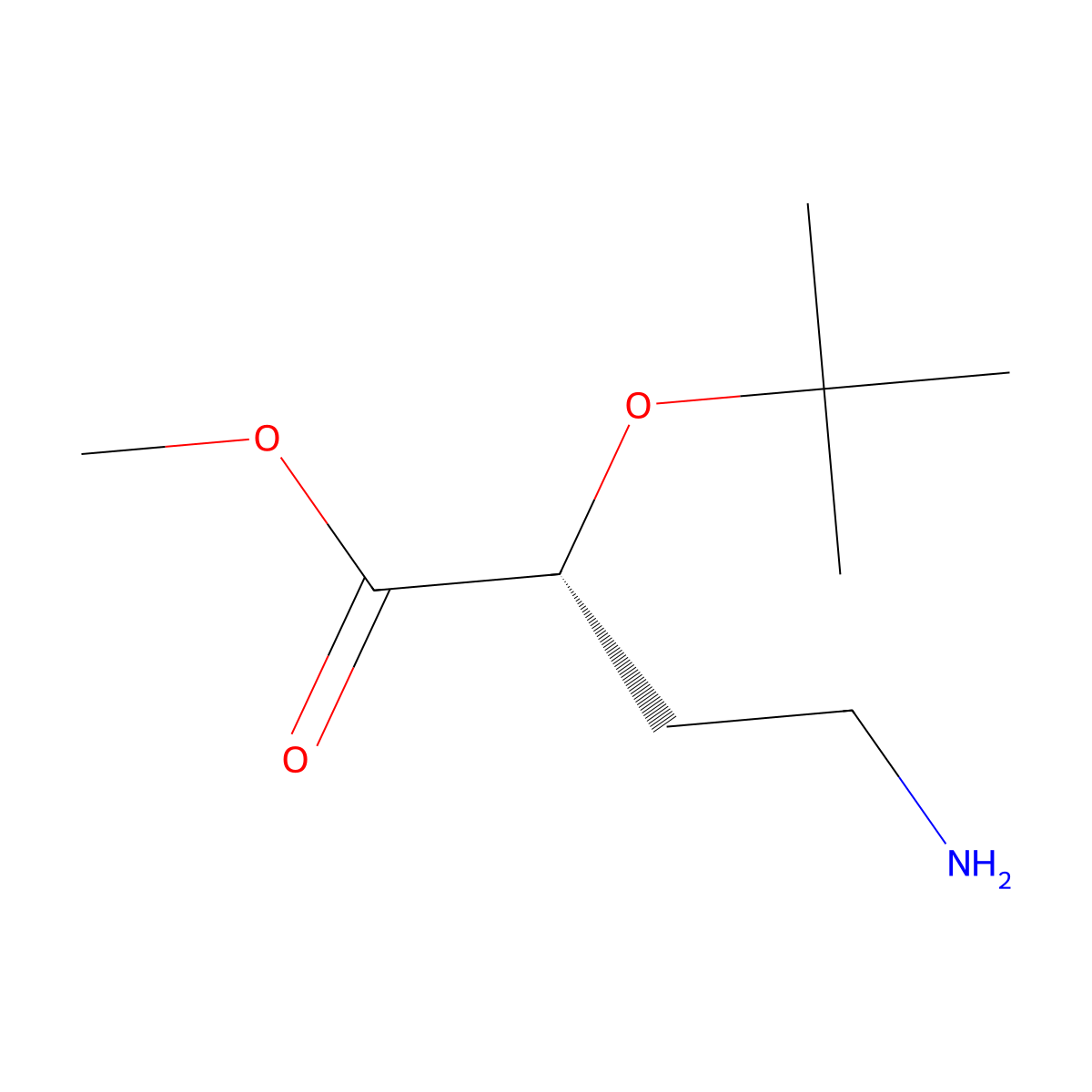 methyl (2R)-4-amino-2-(tert-butoxy)butanoate molecular structure, CAS 2679827-19-9
