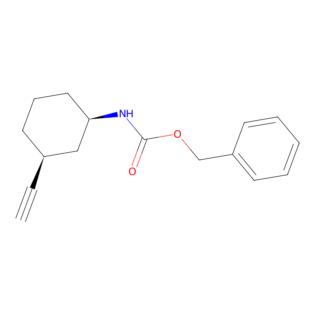 rac-benzyl N-[(1R,3S)-3-ethynylcyclohexyl]carbamate molecular structure, CAS 2679827-27-9