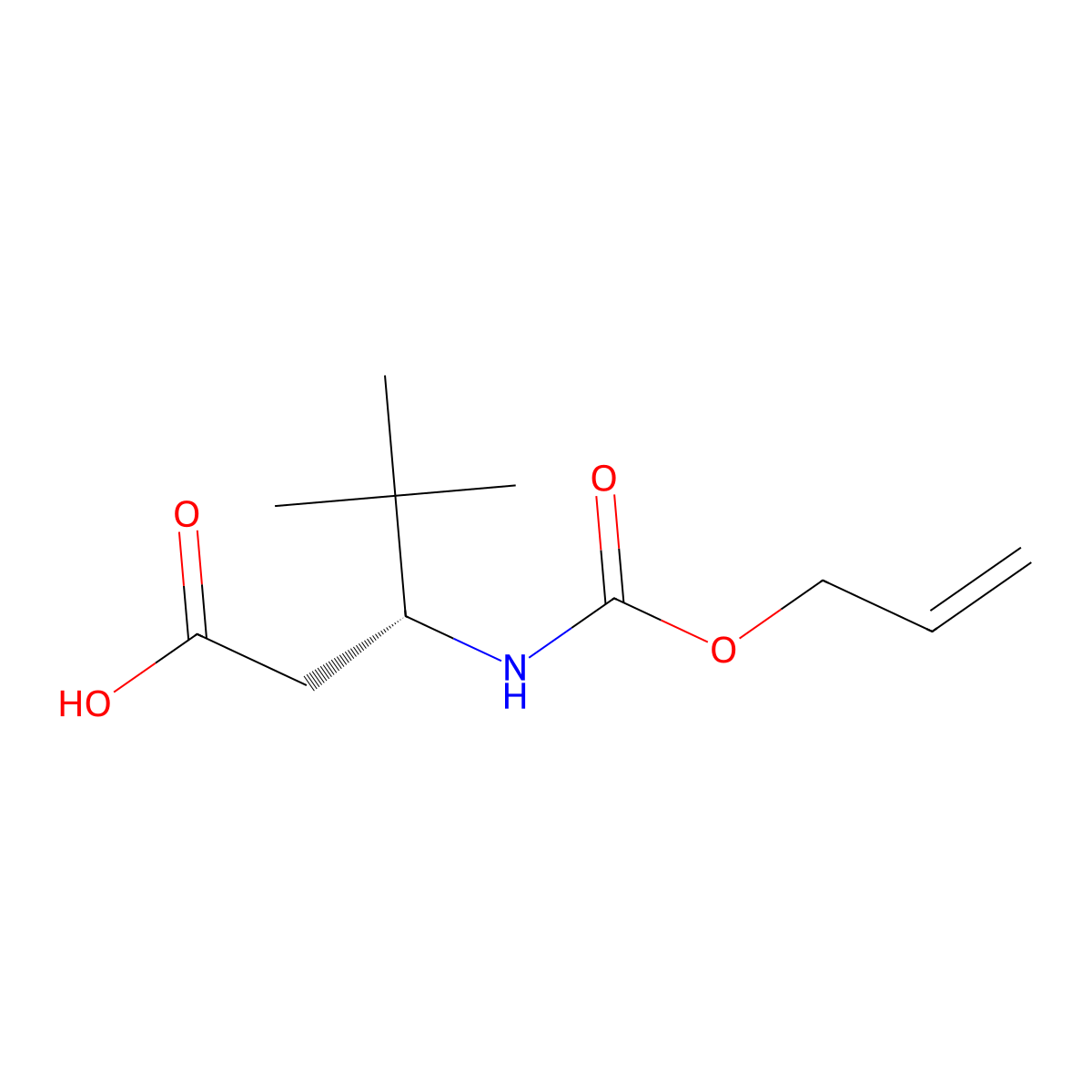 (3R)-4,4-dimethyl-3-{[(prop-2-en-1-yloxy)carbonyl]amino}pentanoic acid molecular structure, CAS 2679827-30-4