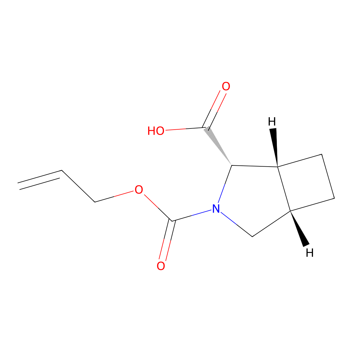rac-(1R,2S,5S)-3-[(prop-2-en-1-yloxy)carbonyl]-3-azabicyclo[3.2.0]heptane-2-carboxylic acid molecular structure, CAS 2679827-37-1
