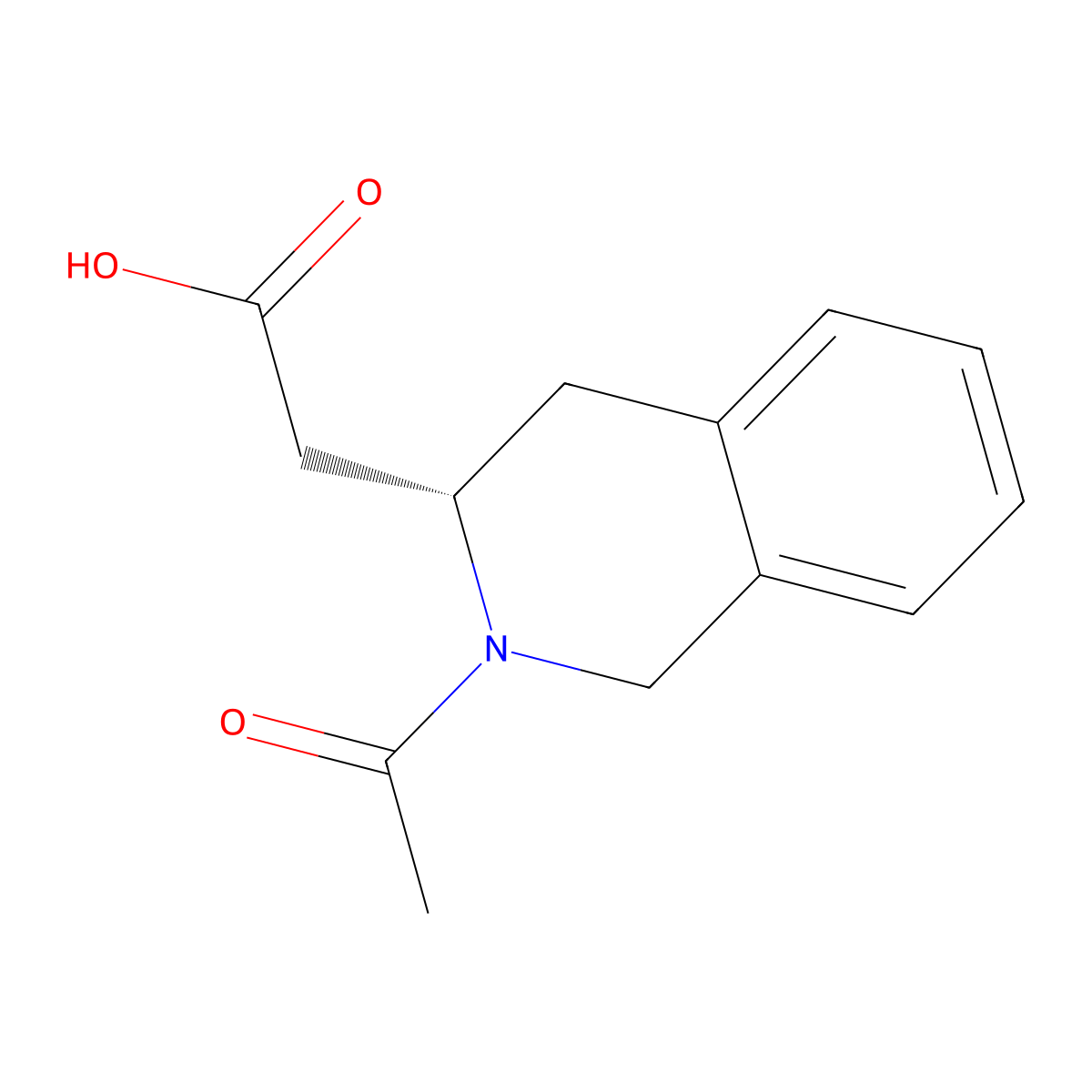 2-[(3S)-2-acetyl-1,2,3,4-tetrahydroisoquinolin-3-yl]acetic acid molecular structure, CAS 2679827-80-4
