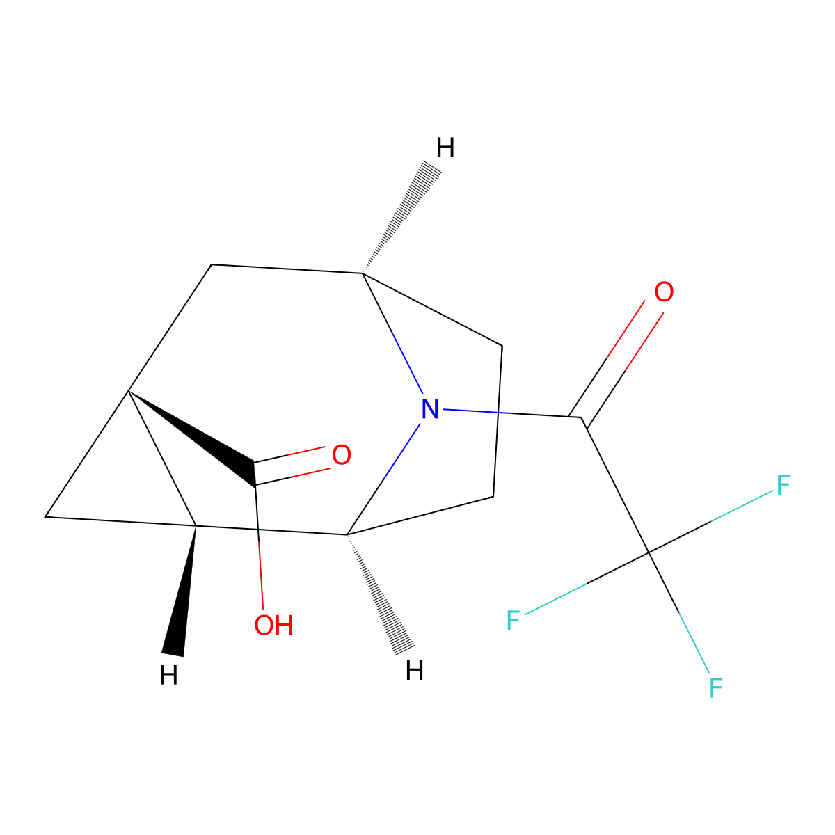 rac-(1R,2S,4R,6S)-9-(trifluoroacetyl)-9-azatricyclo[4.2.1.0,2,4]nonane-4-carboxylic acid molecular structure, CAS 2679827-94-0