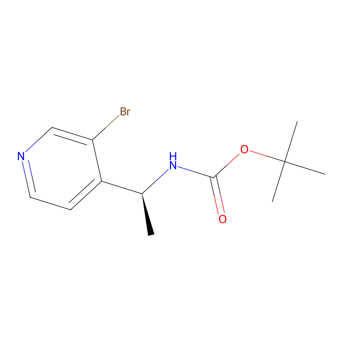 tert-butyl N-[(1S)-1-(3-bromopyridin-4-yl)ethyl]carbamate molecular structure, CAS 2679827-95-1