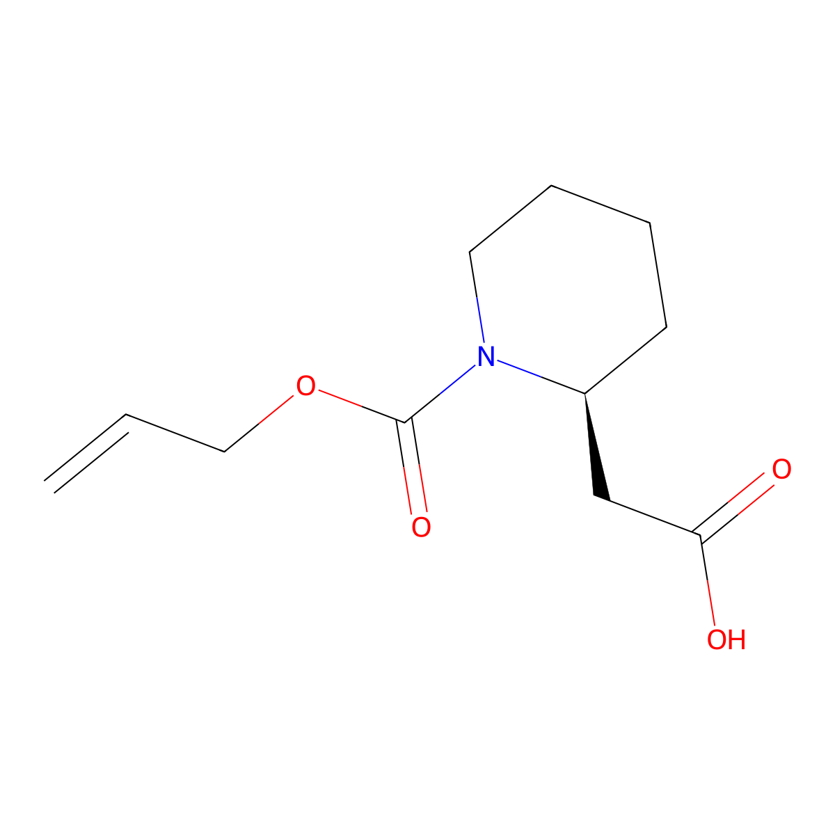 2-[(2S)-1-[(prop-2-en-1-yloxy)carbonyl]piperidin-2-yl]acetic acid molecular structure, CAS 2679828-19-2