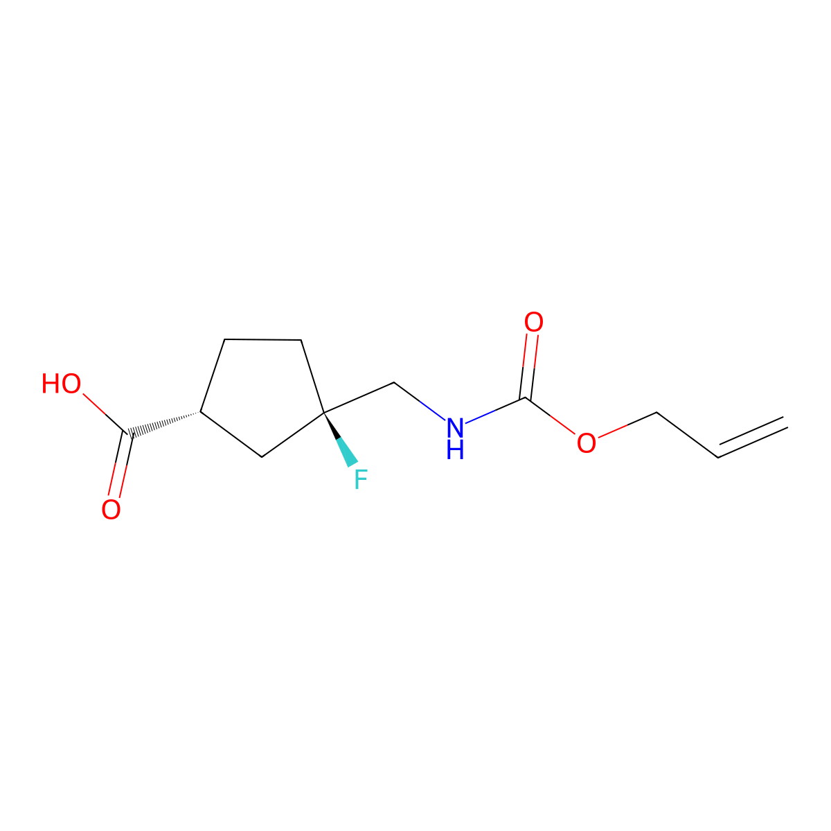 rac-(1R,3R)-3-fluoro-3-({[(prop-2-en-1-yloxy)carbonyl]amino}methyl)cyclopentane-1-carboxylic acid molecular structure, CAS 2679828-26-1