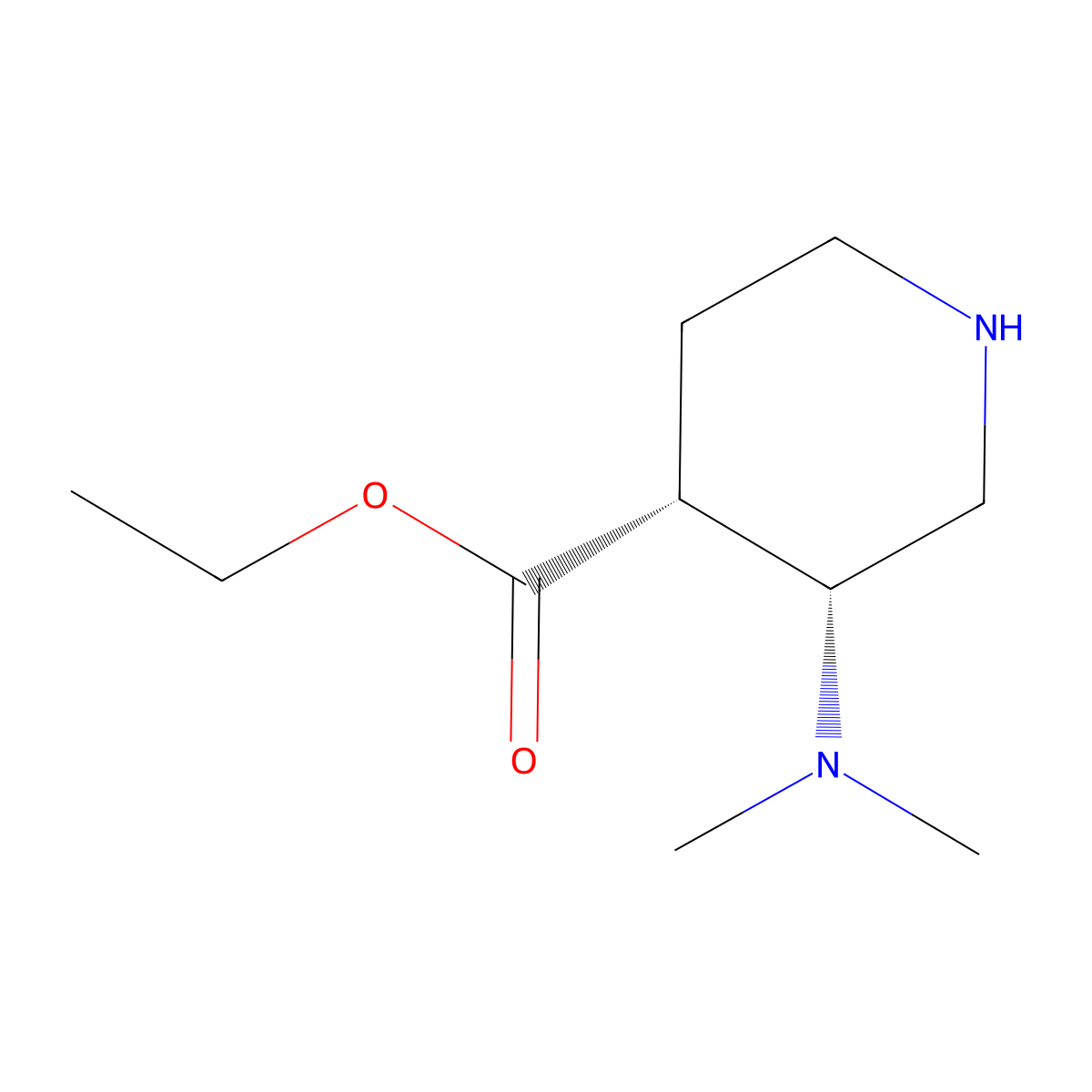 rac-ethyl (3R,4R)-3-(dimethylamino)piperidine-4-carboxylate molecular structure, CAS 2679828-27-2