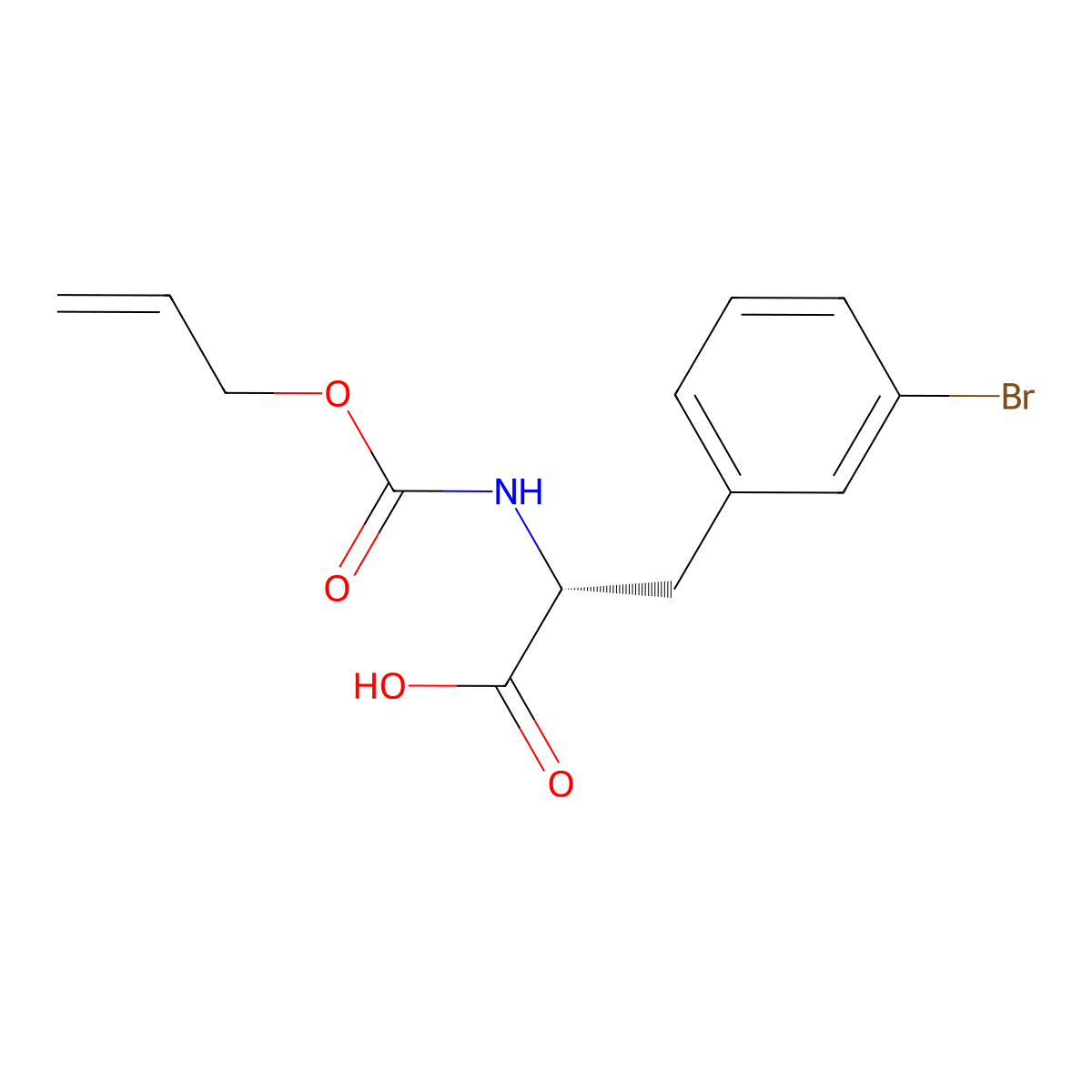 (2R)-3-(3-bromophenyl)-2-{[(prop-2-en-1-yloxy)carbonyl]amino}propanoic acid molecular structure, CAS 2679828-33-0