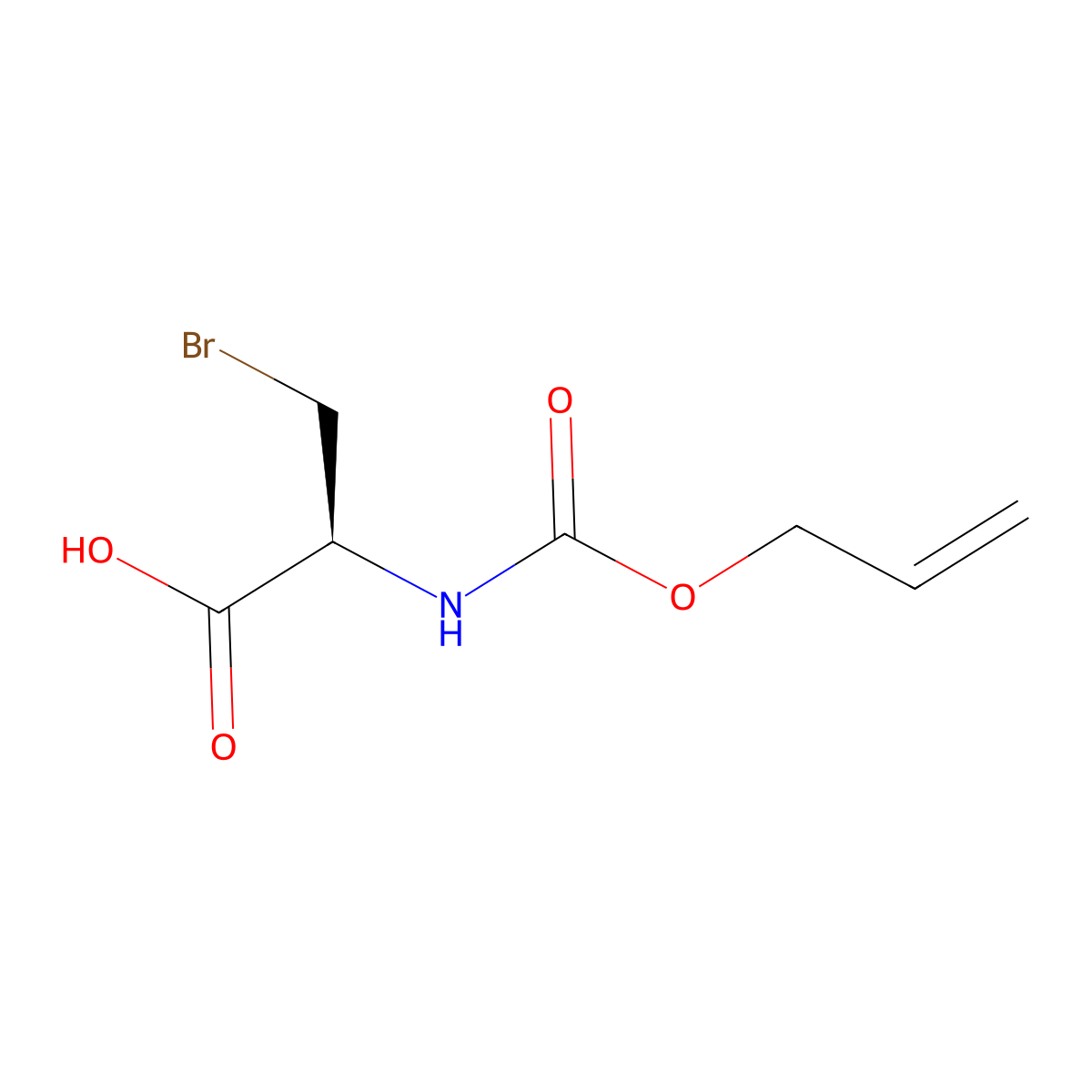 (2S)-3-bromo-2-{[(prop-2-en-1-yloxy)carbonyl]amino}propanoic acid molecular structure, CAS 2679828-53-4
