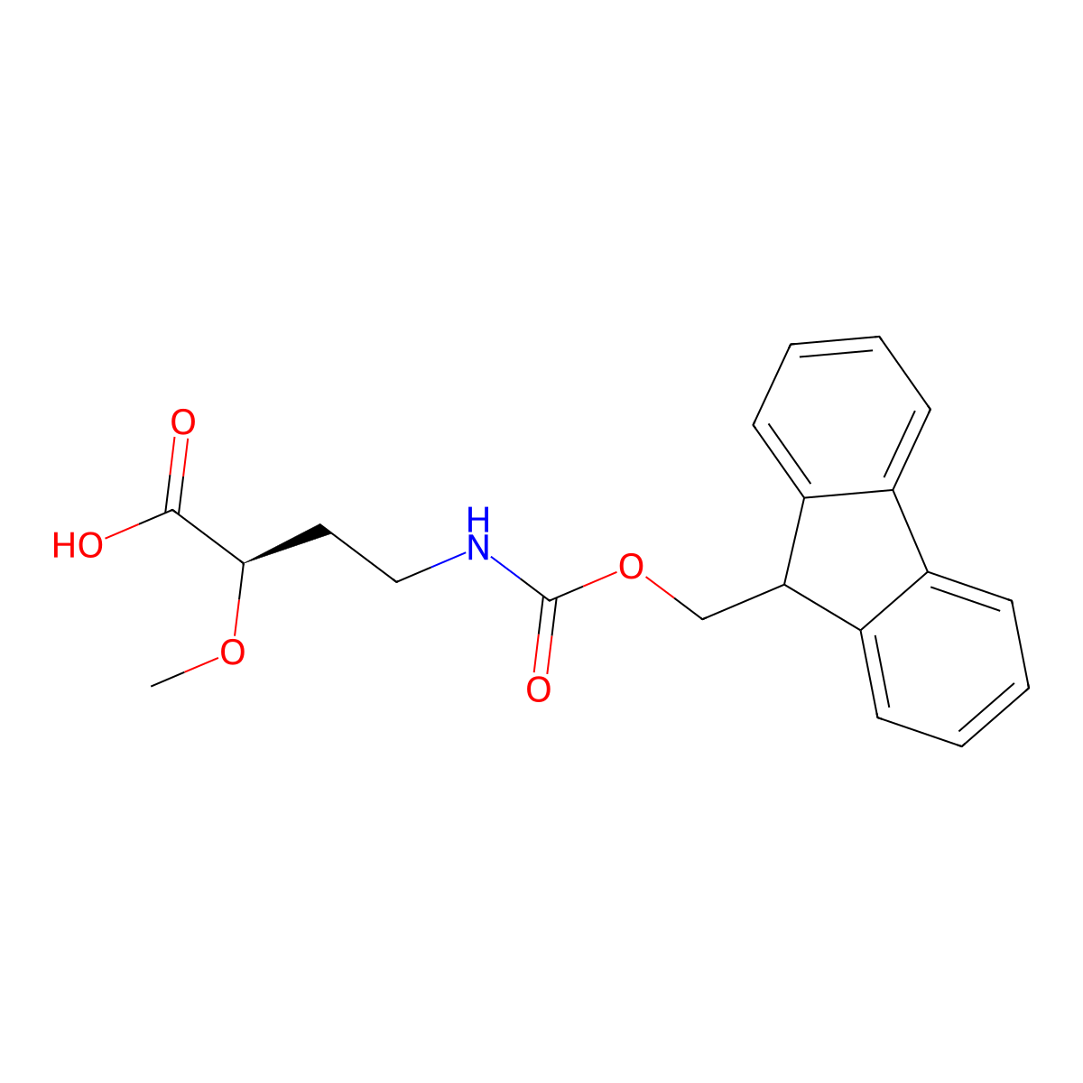 (2R)-4-({[(9H-fluoren-9-yl)methoxy]carbonyl}amino)-2-methoxybutanoic acid molecular structure, CAS 2679828-54-5
