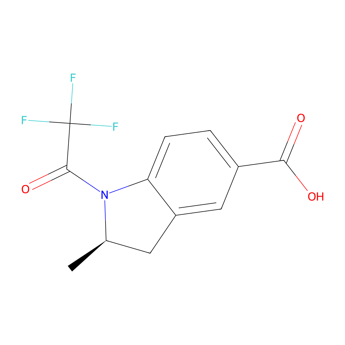 (2R)-2-methyl-1-(2,2,2-trifluoroacetyl)-2,3-dihydro-1H-indole-5-carboxylic acid molecular structure, CAS 2679828-60-3
