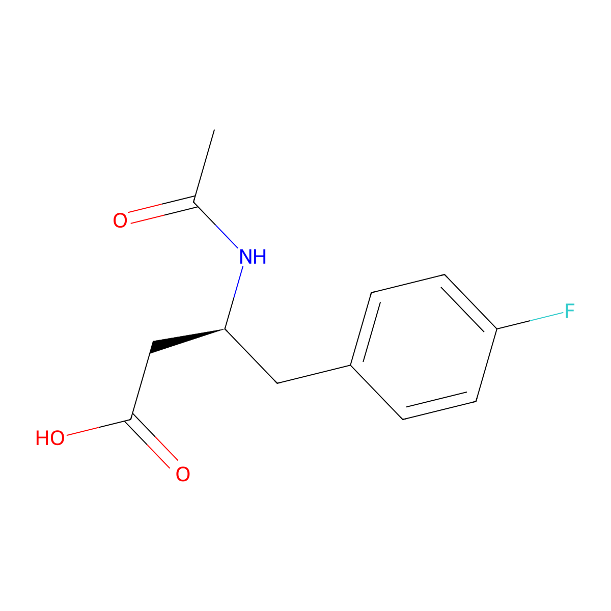 (3S)-3-acetamido-4-(4-fluorophenyl)butanoic acid molecular structure, CAS 2679828-64-7