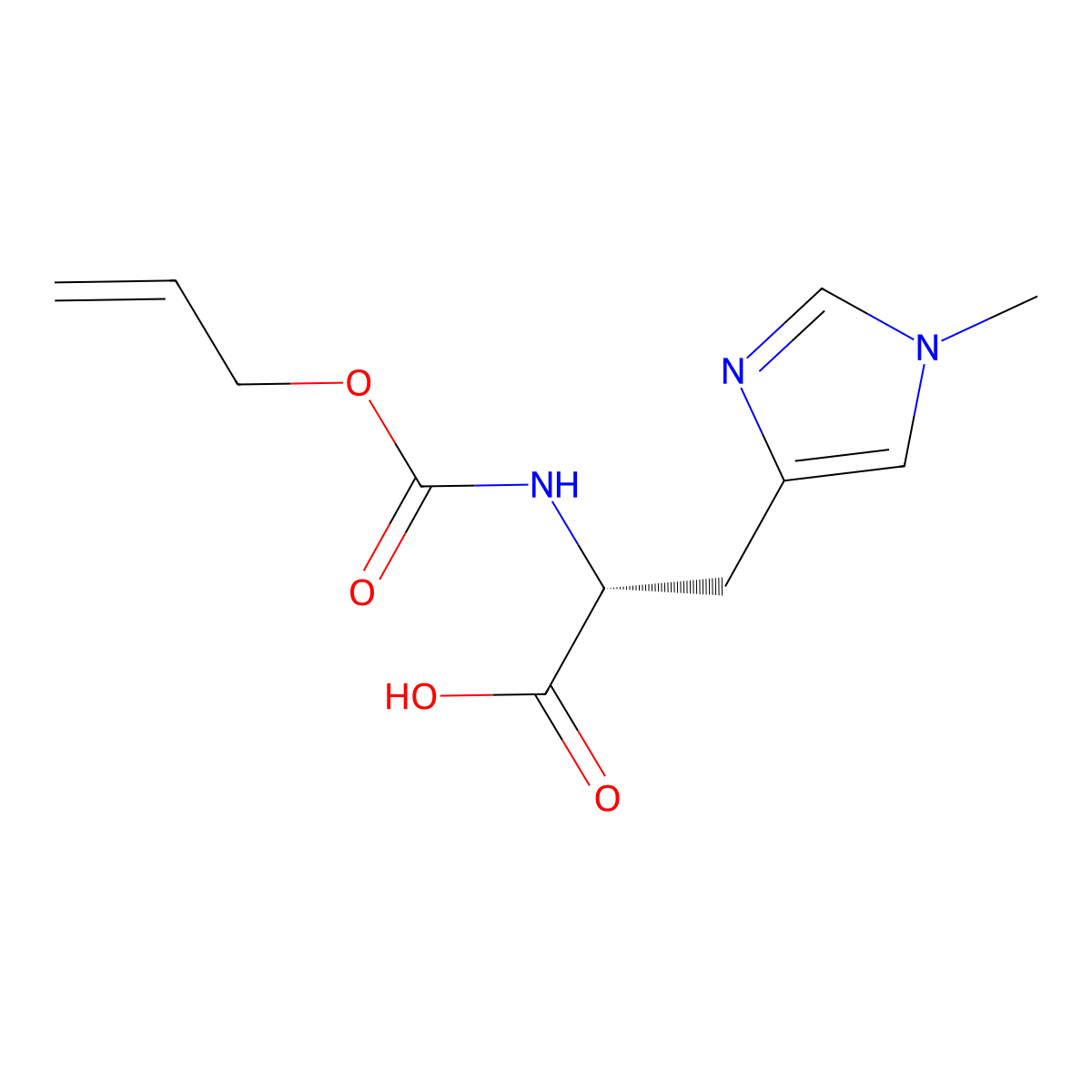 (2R)-3-(1-methyl-1H-imidazol-4-yl)-2-{[(prop-2-en-1-yloxy)carbonyl]amino}propanoic acid molecular structure, CAS 2679828-65-8