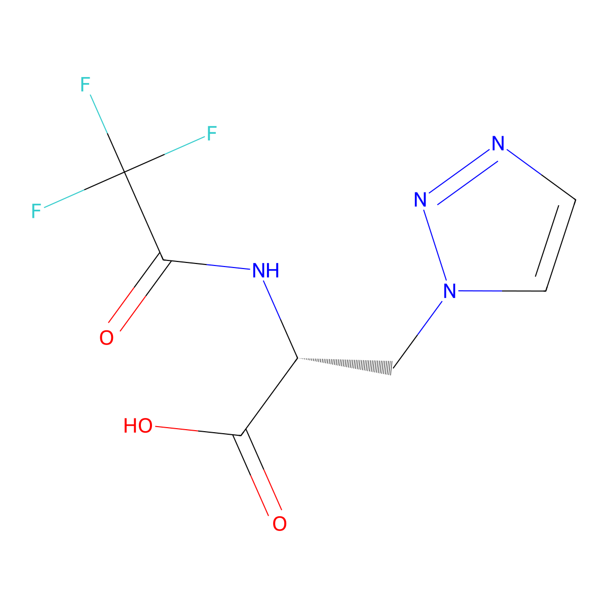 (2R)-3-(1H-1,2,3-triazol-1-yl)-2-(2,2,2-trifluoroacetamido)propanoic acid molecular structure, CAS 2679828-69-2