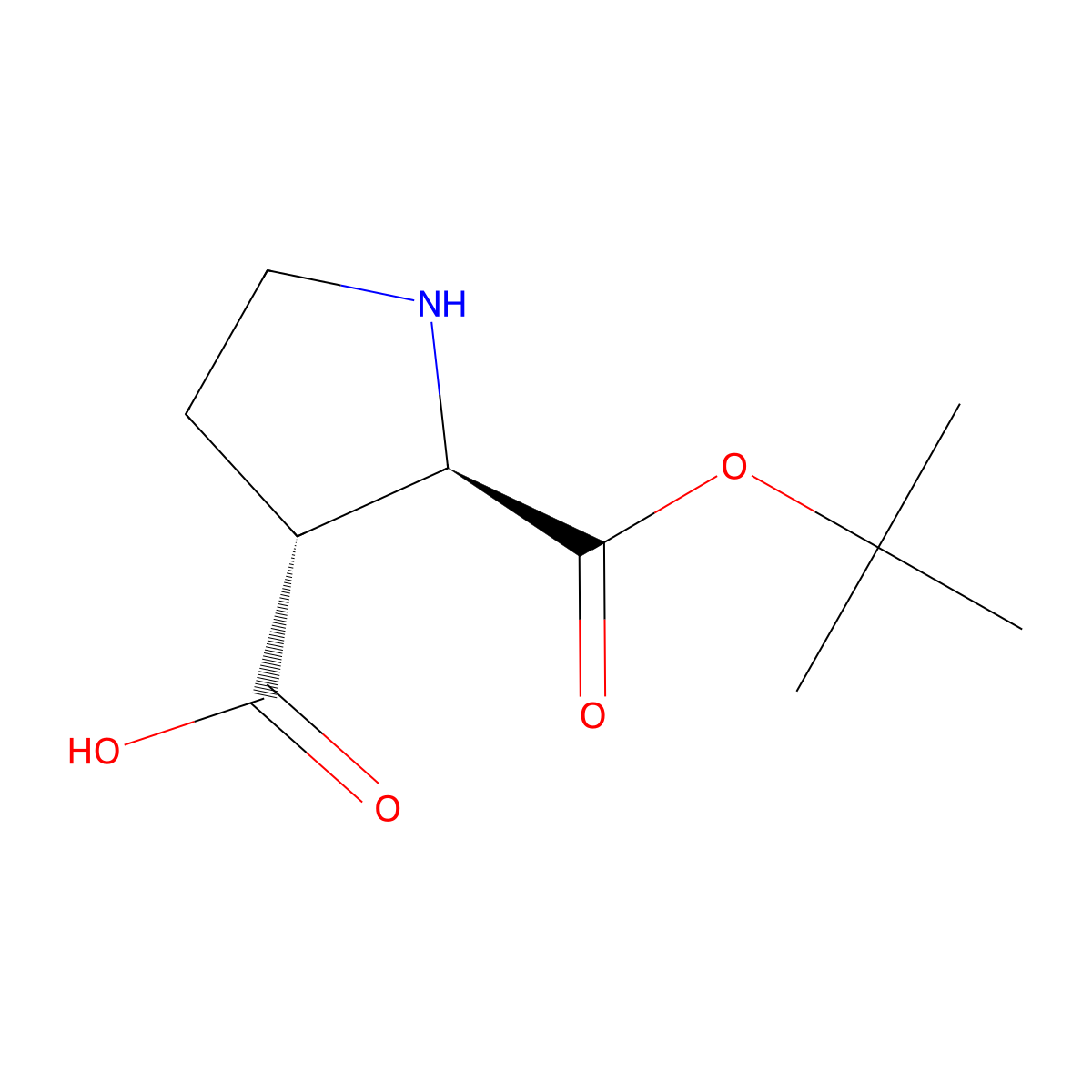 rac-(2R,3R)-2-[(tert-butoxy)carbonyl]pyrrolidine-3-carboxylic acid molecular structure, CAS 2679828-81-8