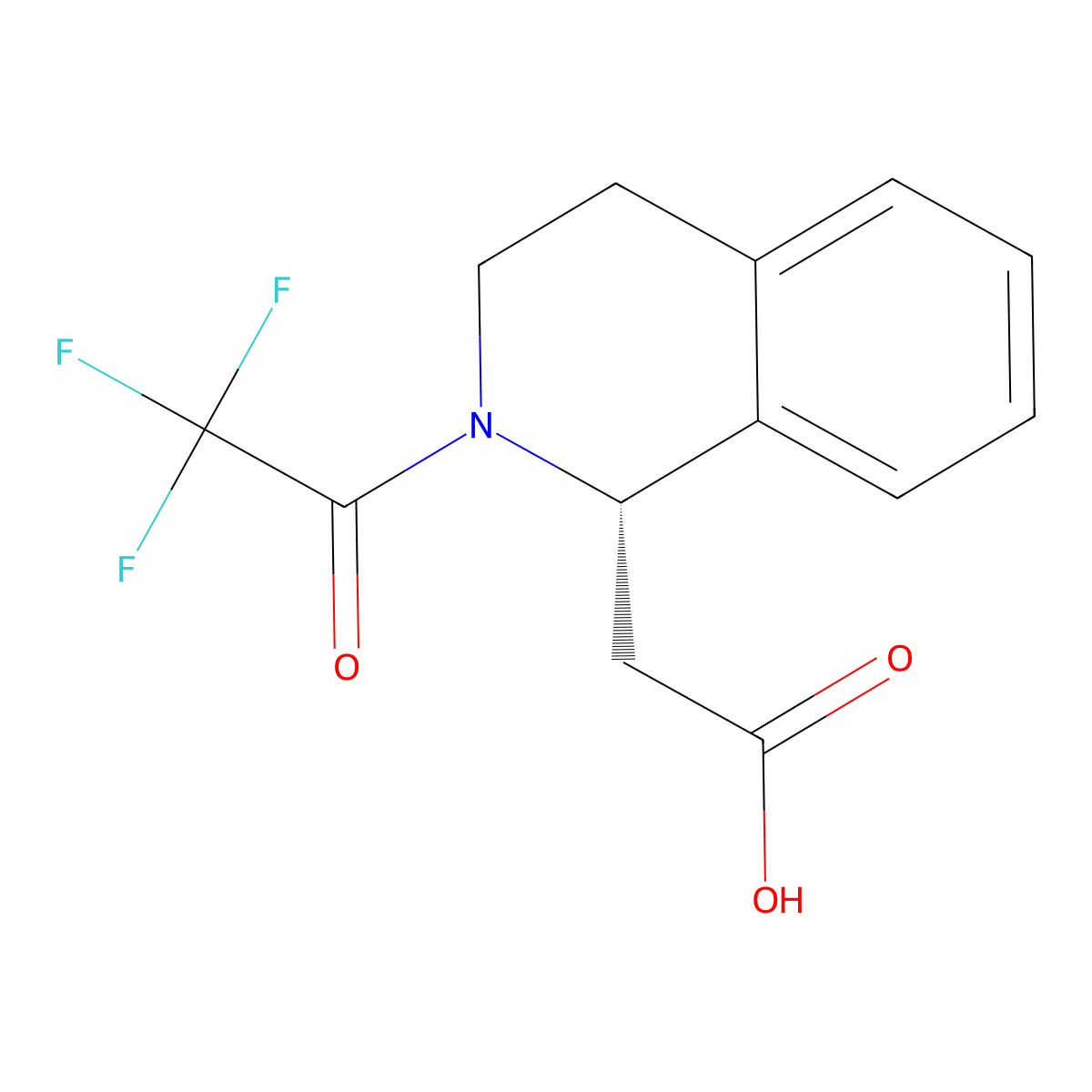 2-[(1S)-2-(2,2,2-trifluoroacetyl)-1,2,3,4-tetrahydroisoquinolin-1-yl]acetic acid molecular structure, CAS 2679828-82-9