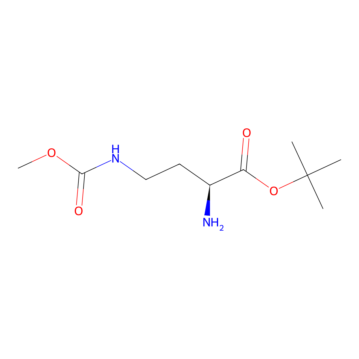 tert-butyl (2S)-2-amino-4-[(methoxycarbonyl)amino]butanoate molecular structure, CAS 2679828-86-3