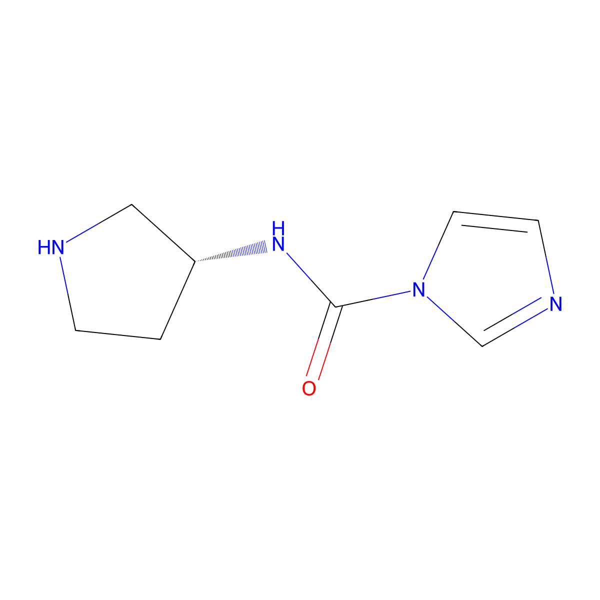 N-[(3R)-pyrrolidin-3-yl]-1H-imidazole-1-carboxamide molecular structure, CAS 2679828-87-4