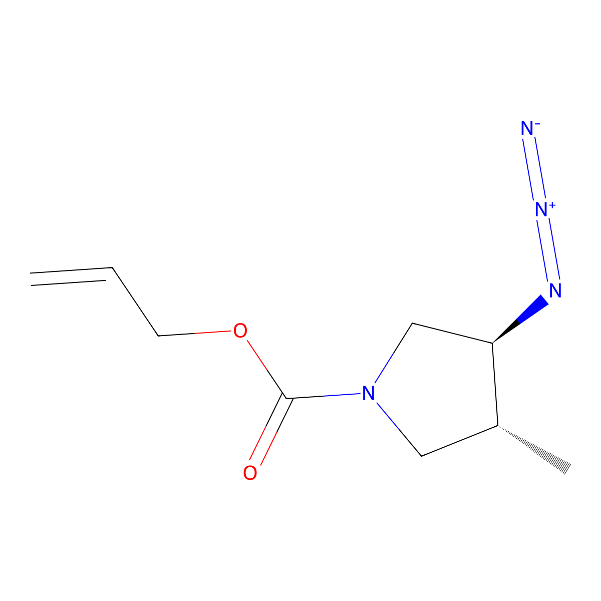 rac-prop-2-en-1-yl (3R,4S)-3-azido-4-methylpyrrolidine-1-carboxylate molecular structure, CAS 2679829-00-4