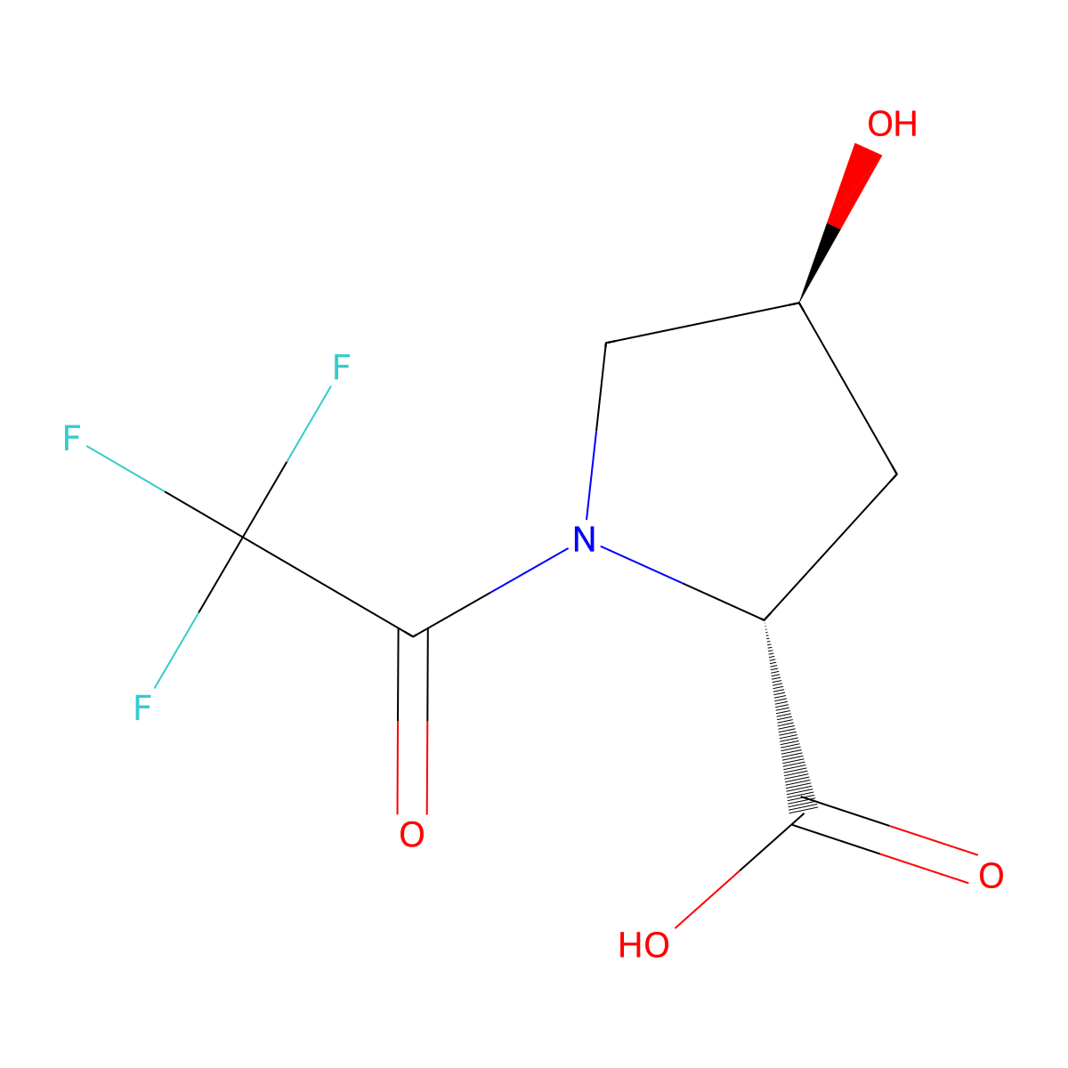 (2R,4S)-4-hydroxy-1-(trifluoroacetyl)pyrrolidine-2-carboxylic acid molecular structure, CAS 2679829-11-7