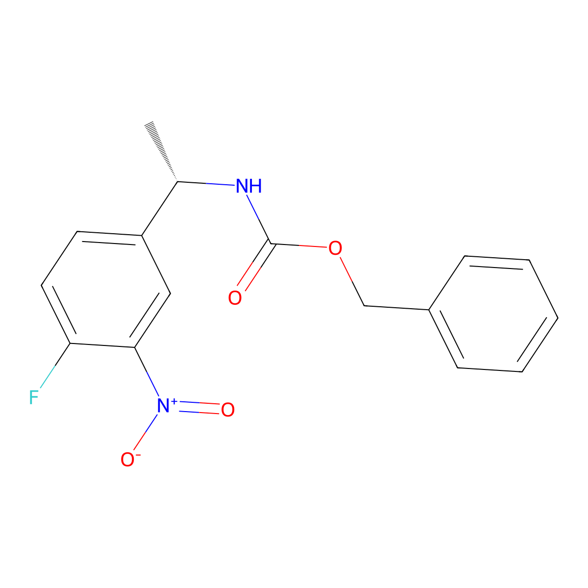 benzyl N-[(1S)-1-(4-fluoro-3-nitrophenyl)ethyl]carbamate molecular structure, CAS 2679829-14-0