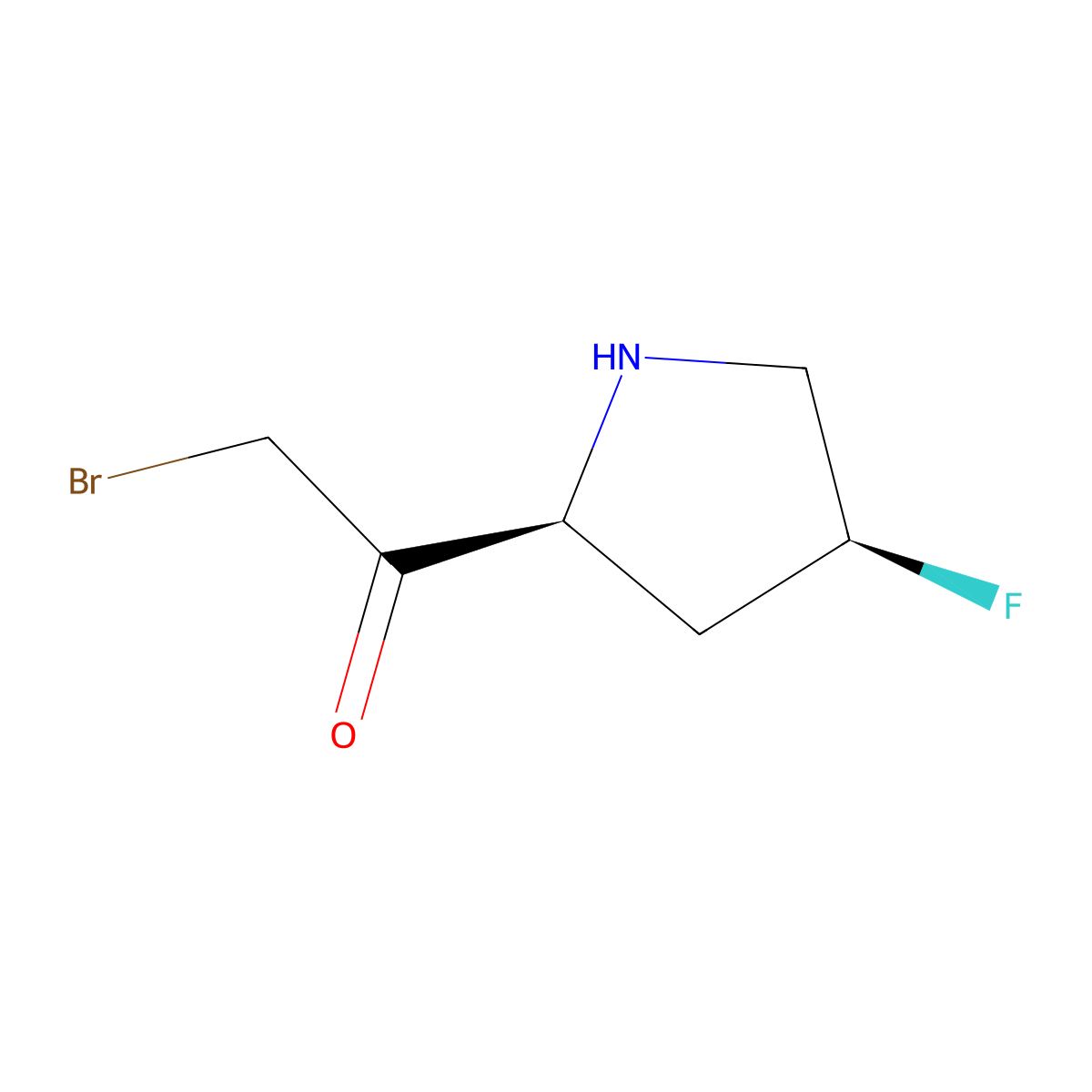 2-bromo-1-[(2S,4S)-4-fluoropyrrolidin-2-yl]ethan-1-one molecular structure, CAS 2679829-18-4