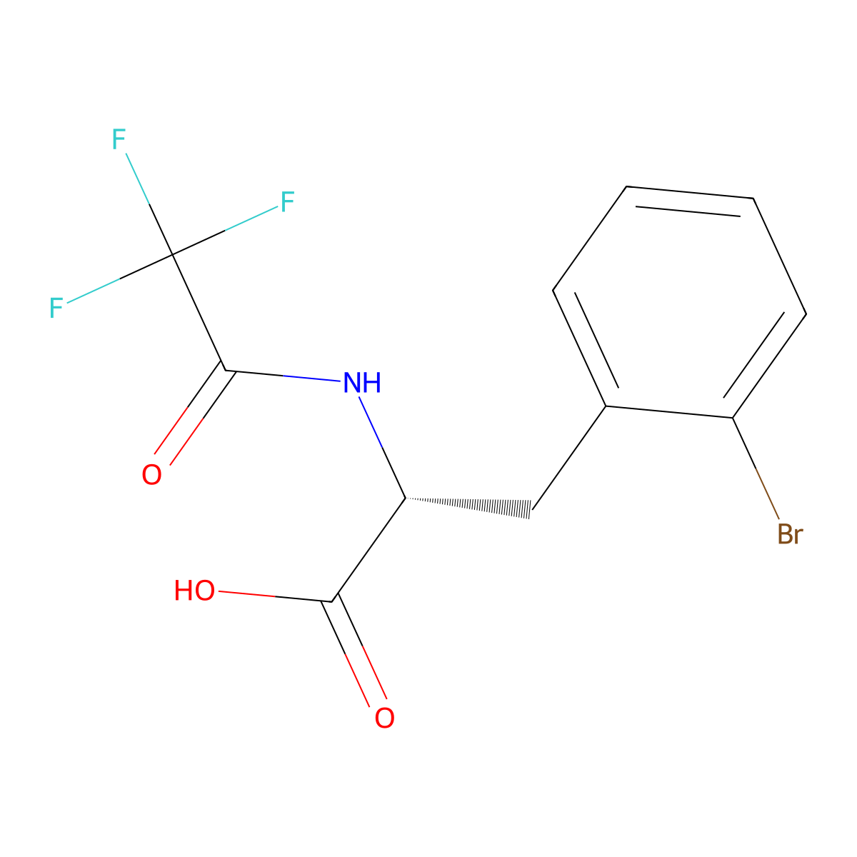 (2R)-3-(2-bromophenyl)-2-(2,2,2-trifluoroacetamido)propanoic acid molecular structure, CAS 2679829-19-5