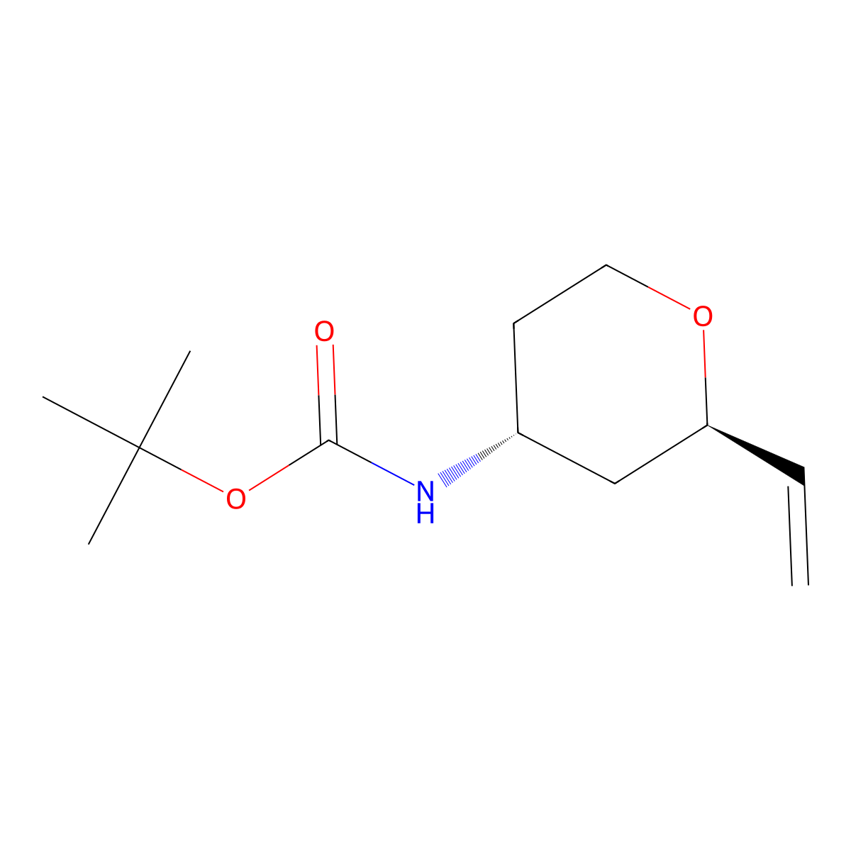 rac-tert-butyl N-[(2R,4R)-2-ethenyloxan-4-yl]carbamate molecular structure, CAS 2679829-29-7