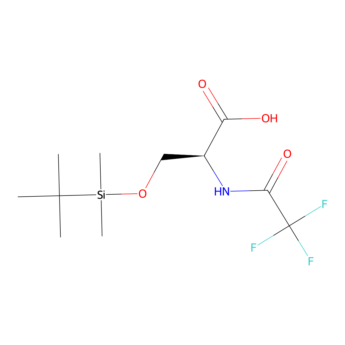 (2S)-3-[(tert-butyldimethylsilyl)oxy]-2-(2,2,2-trifluoroacetamido)propanoic acid molecular structure, CAS 2679829-31-1