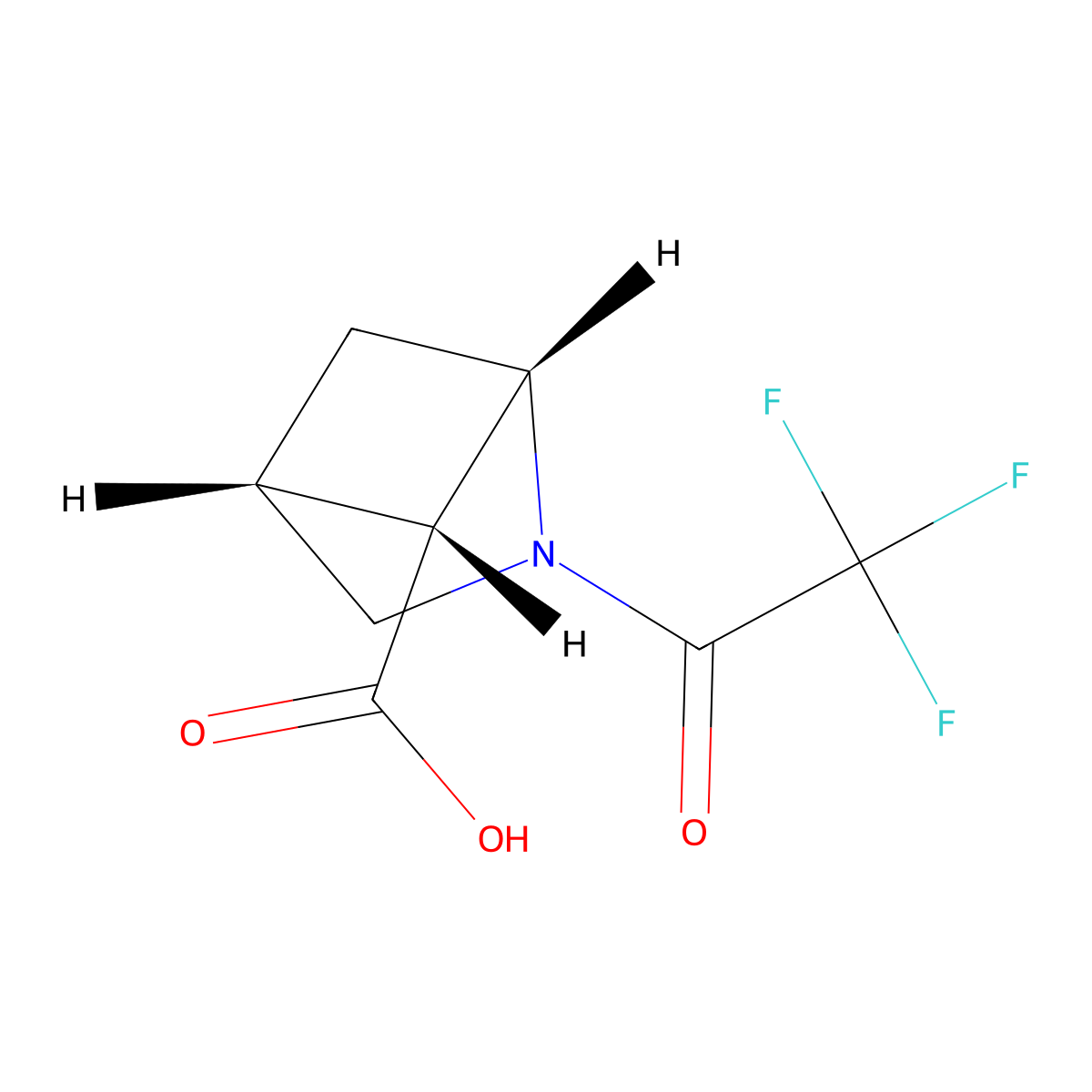 rac-(1R,4S,5S)-2-(2,2,2-trifluoroacetyl)-2-azabicyclo[2.1.1]hexane-5-carboxylic acid molecular structure, CAS 2679829-33-3