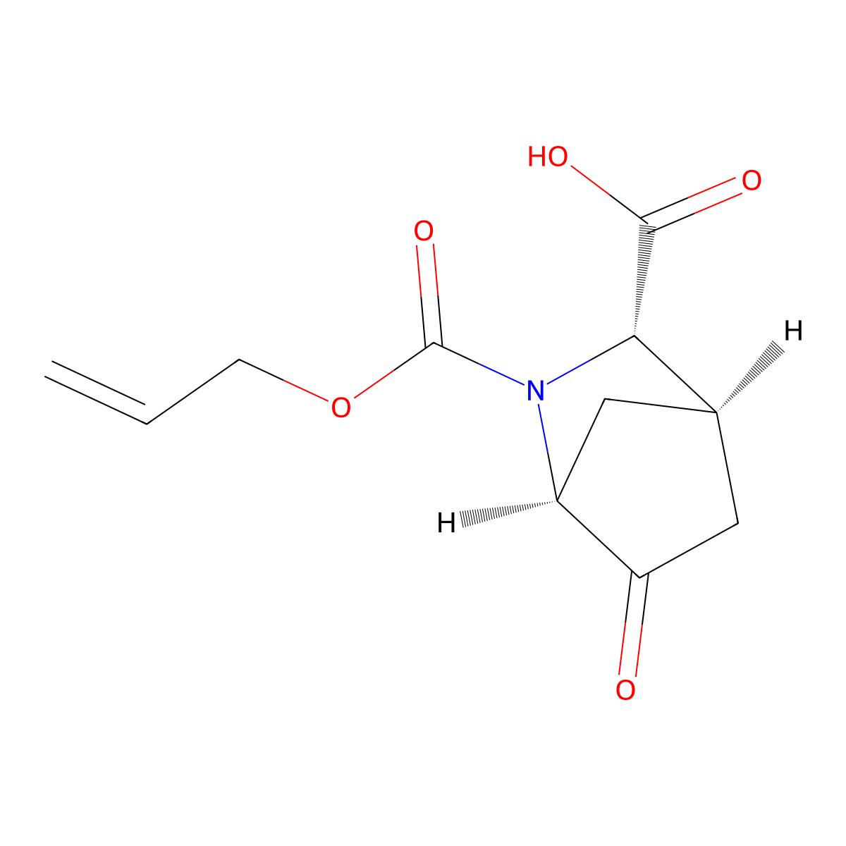rac-(1R,3R,4S)-6-oxo-2-[(prop-2-en-1-yloxy)carbonyl]-2-azabicyclo[2.2.1]heptane-3-carboxylic acid molecular structure, CAS 2679829-40-2