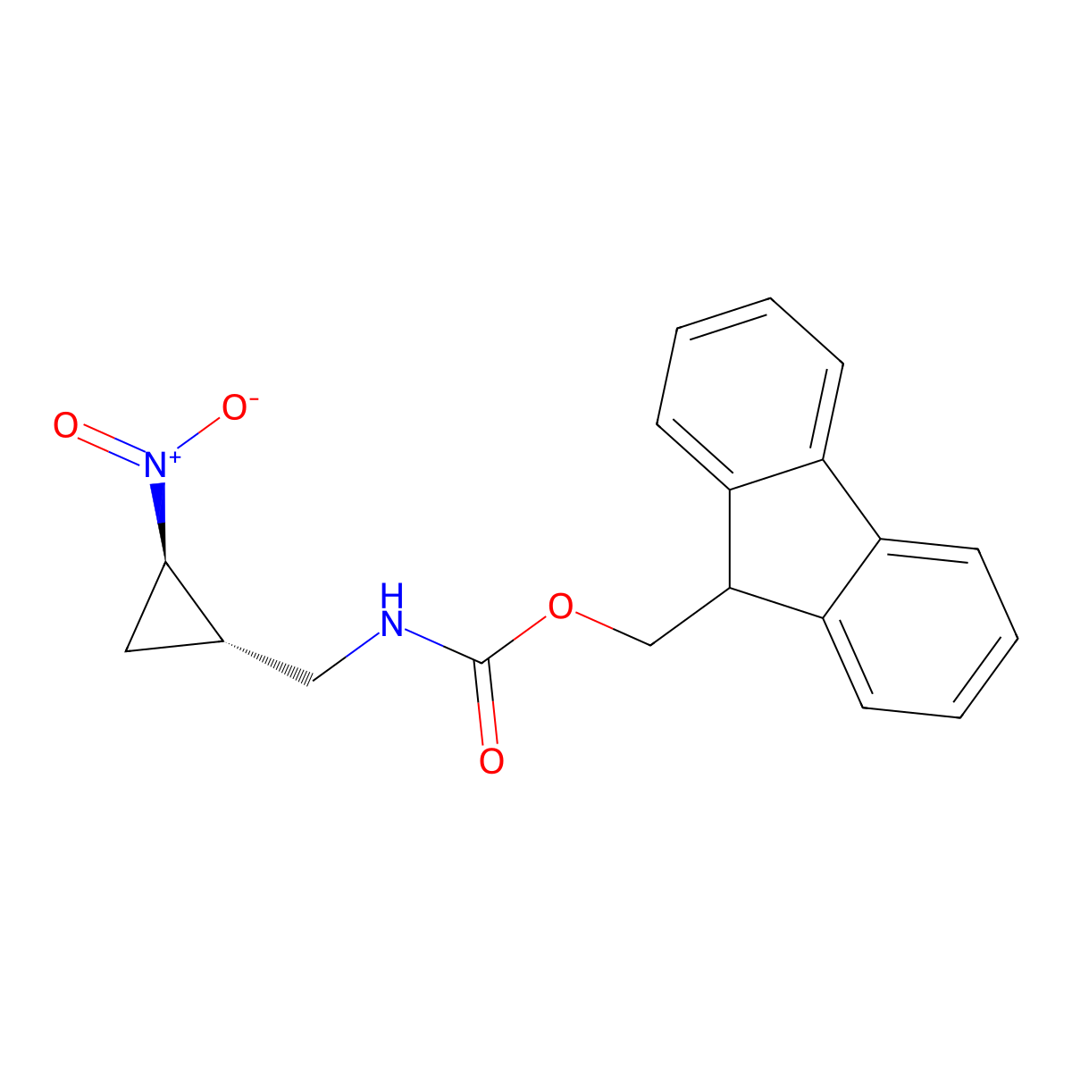 rac-(9H-fluoren-9-yl)methyl N-{[(1R,2S)-2-nitrocyclopropyl]methyl}carbamate molecular structure, CAS 2679829-51-5