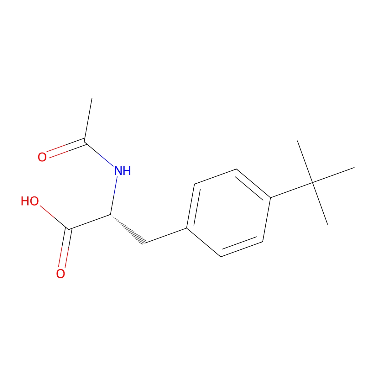 (2R)-3-(4-tert-butylphenyl)-2-acetamidopropanoic acid molecular structure, CAS 2679829-62-8