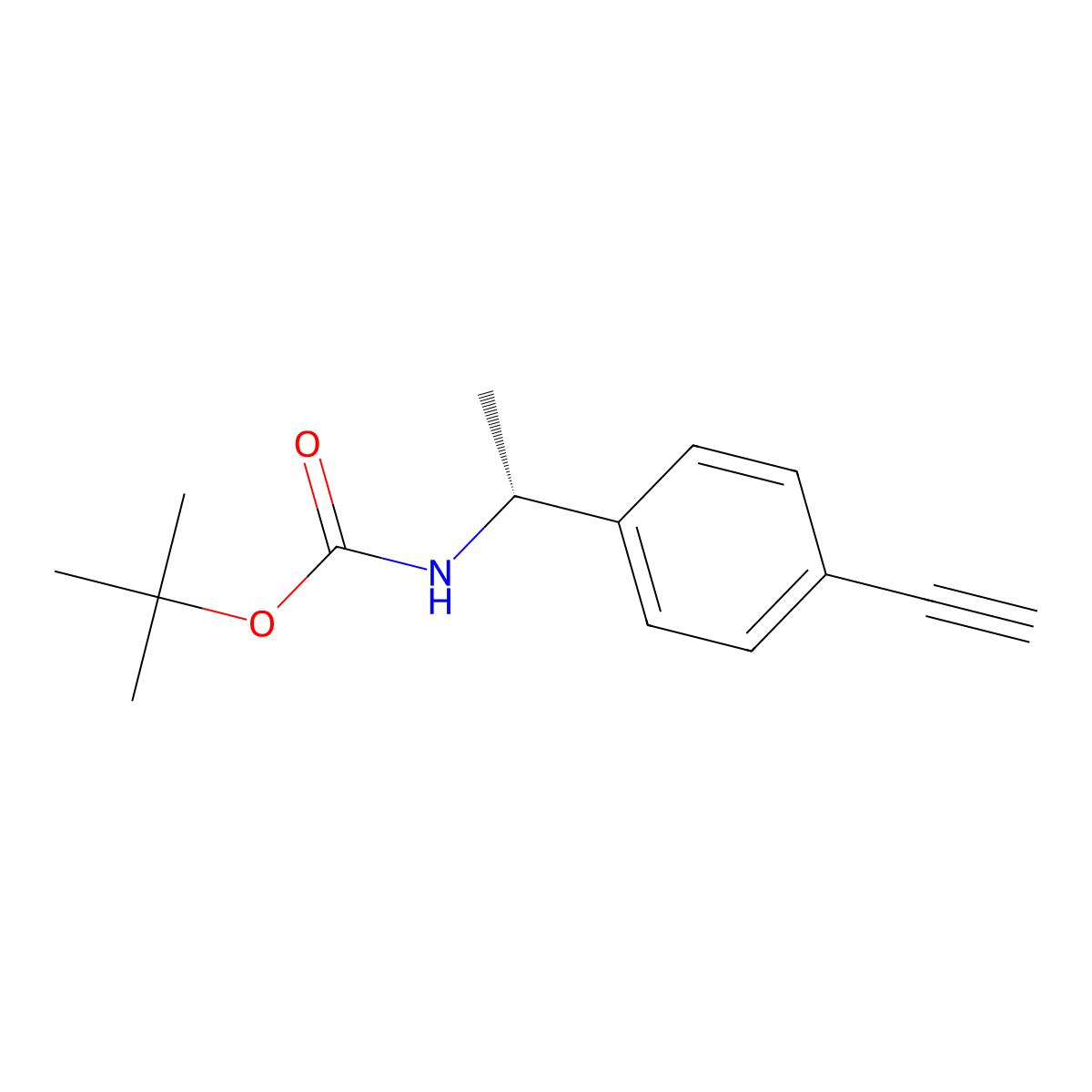 tert-butyl N-[(1R)-1-(4-ethynylphenyl)ethyl]carbamate molecular structure, CAS 2679829-64-0