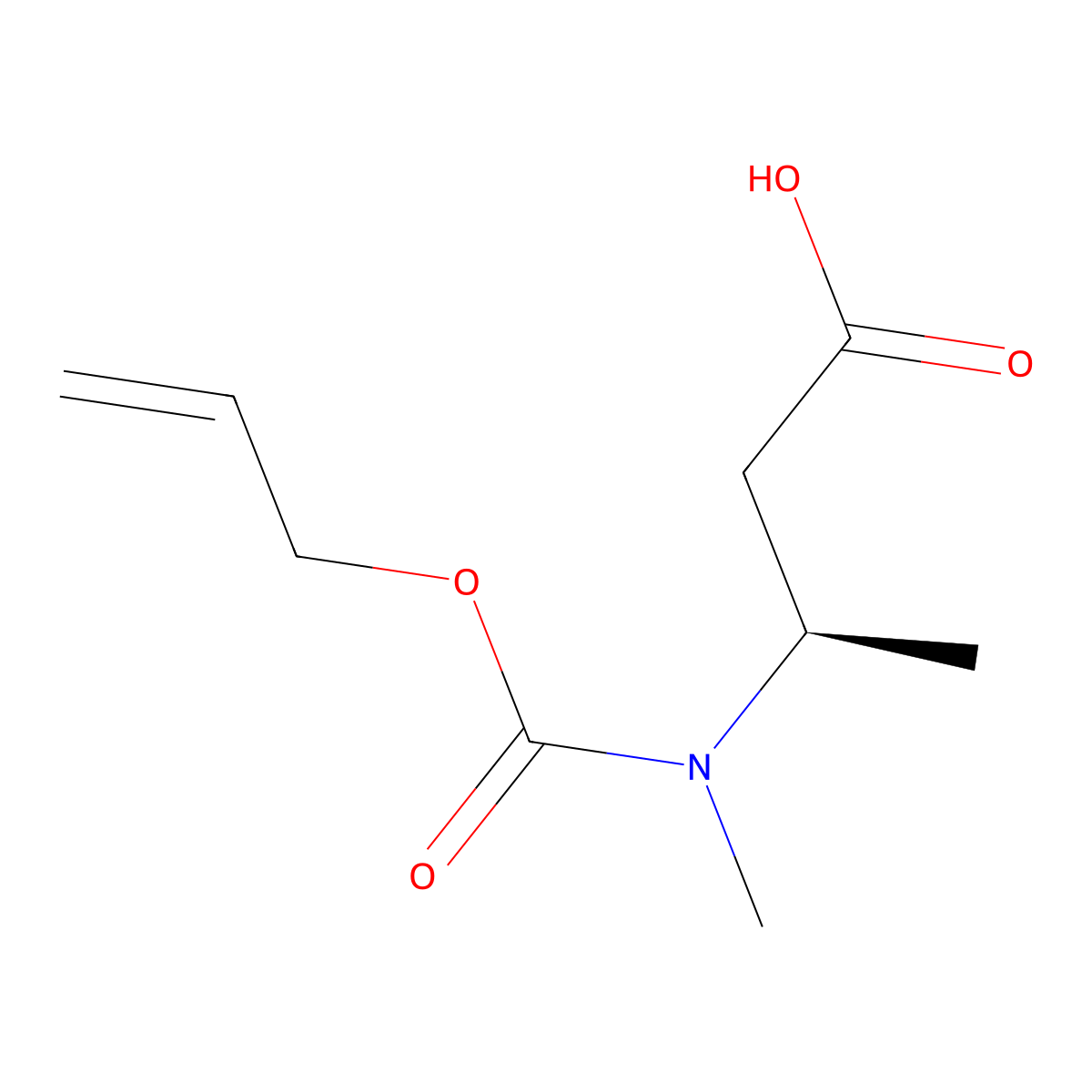 (3R)-3-{methyl[(prop-2-en-1-yloxy)carbonyl]amino}butanoic acid molecular structure, CAS 2679829-66-2