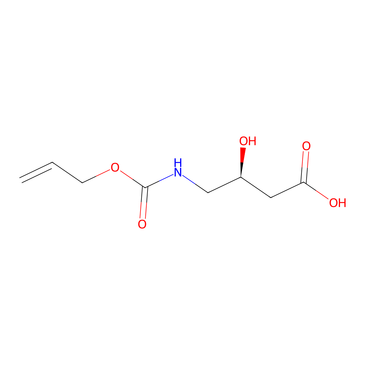 (3S)-3-hydroxy-4-{[(prop-2-en-1-yloxy)carbonyl]amino}butanoic acid molecular structure, CAS 2679831-11-7