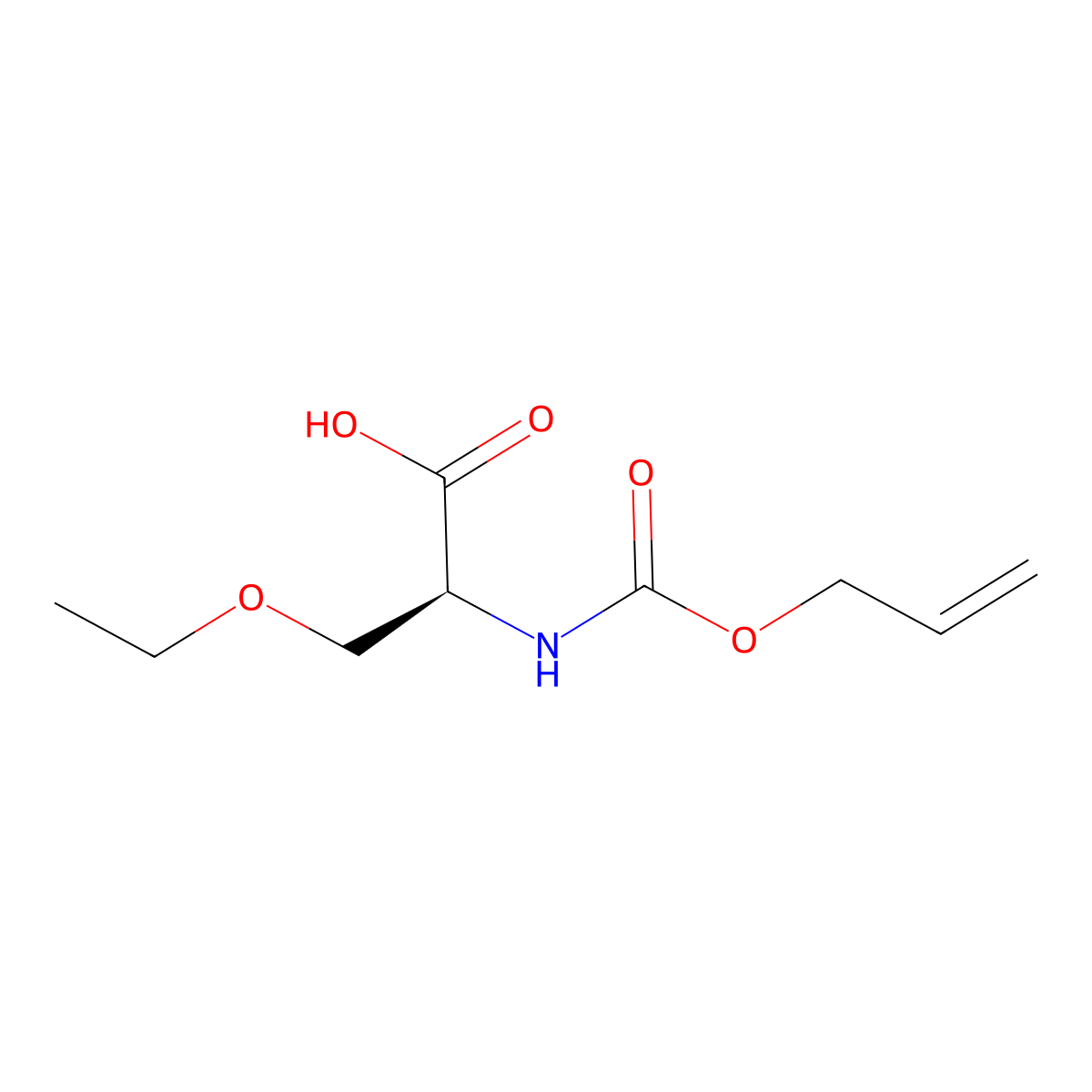 (2S)-3-ethoxy-2-{[(prop-2-en-1-yloxy)carbonyl]amino}propanoic acid molecular structure, CAS 2679831-18-4