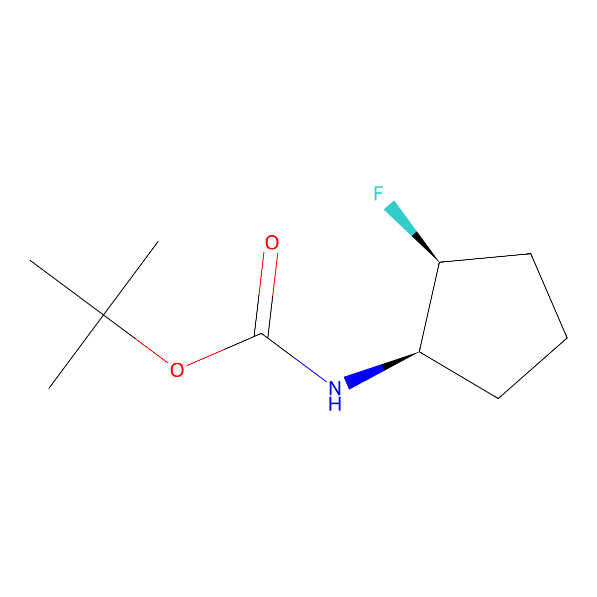 tert-butyl N-[(1R,2S)-2-fluorocyclopentyl]carbamate molecular structure, CAS 2679831-30-0