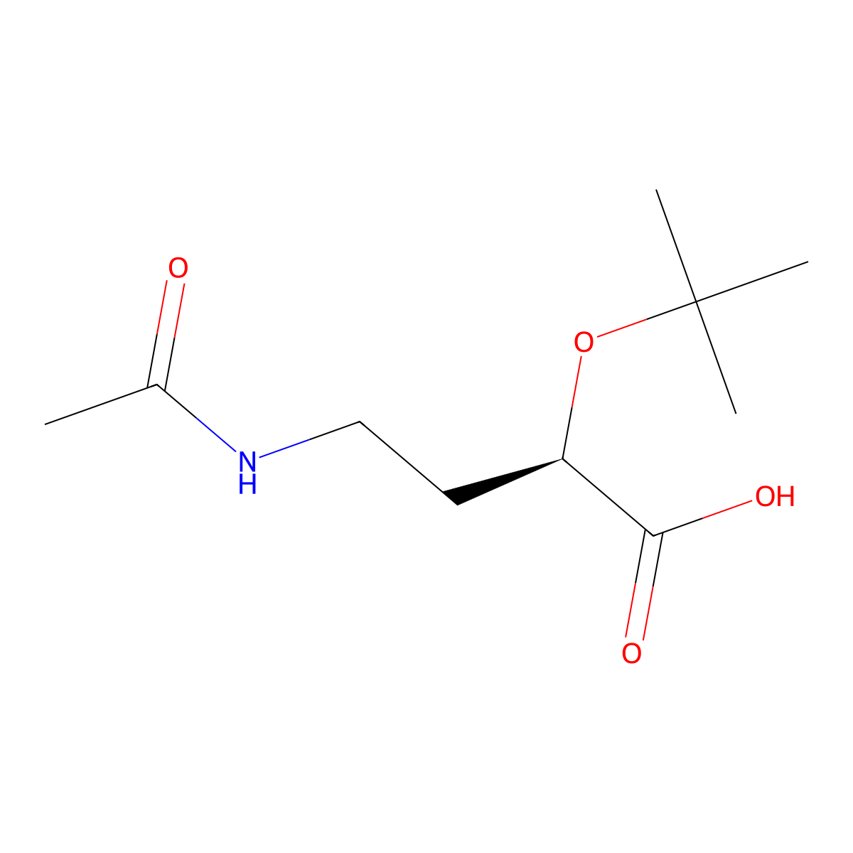 (2R)-2-(tert-butoxy)-4-acetamidobutanoic acid molecular structure, CAS 2679831-35-5