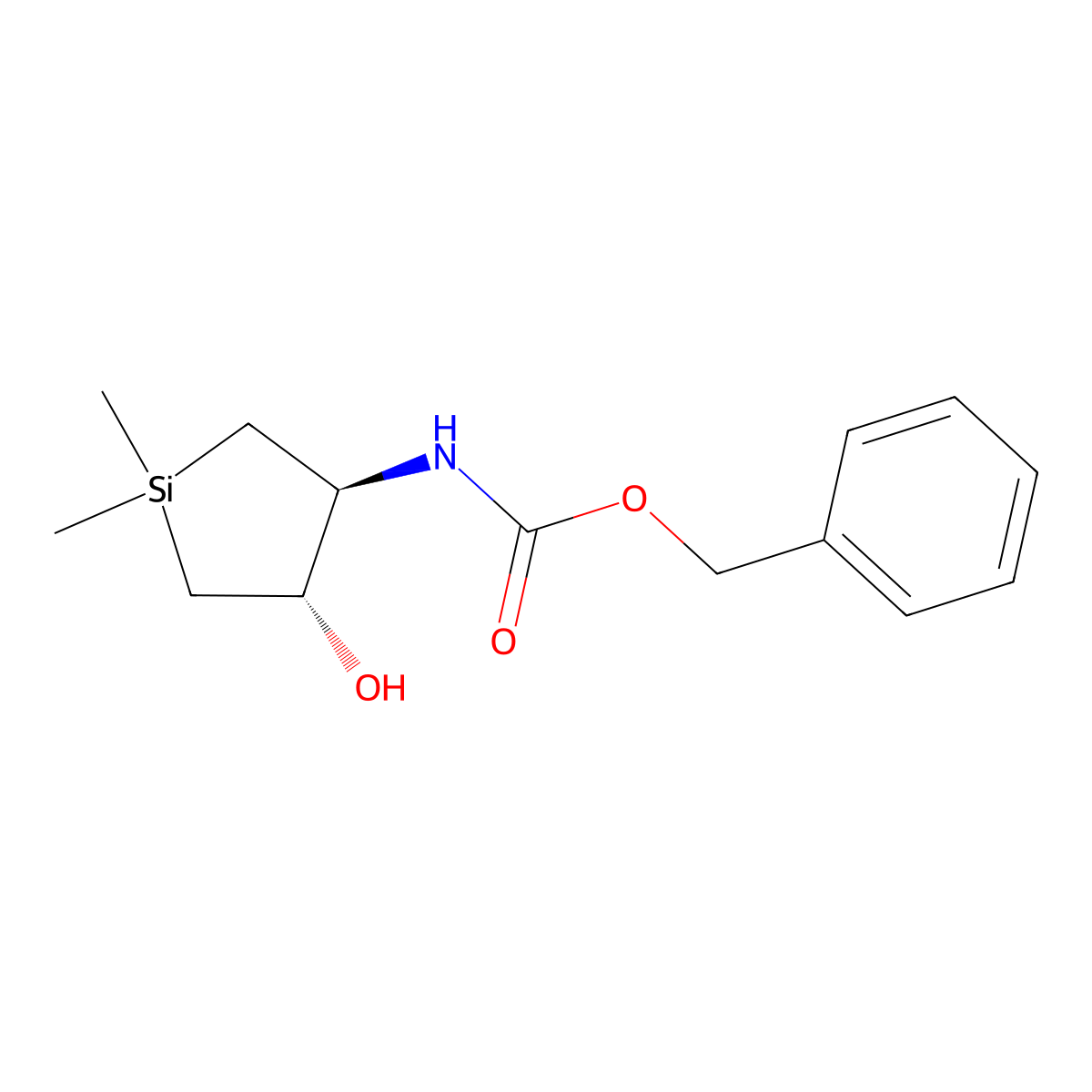 rac-benzyl N-[(3R,4R)-4-hydroxy-1,1-dimethylsilolan-3-yl]carbamate molecular structure, CAS 2679831-38-8