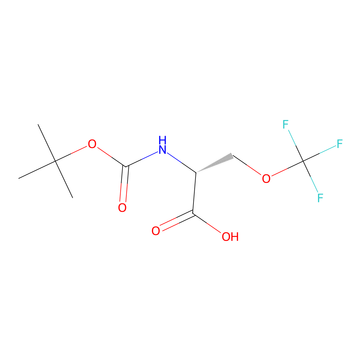 (2R)-2-{[(tert-butoxy)carbonyl]amino}-3-(trifluoromethoxy)propanoic acid molecular structure, CAS 2679831-45-7