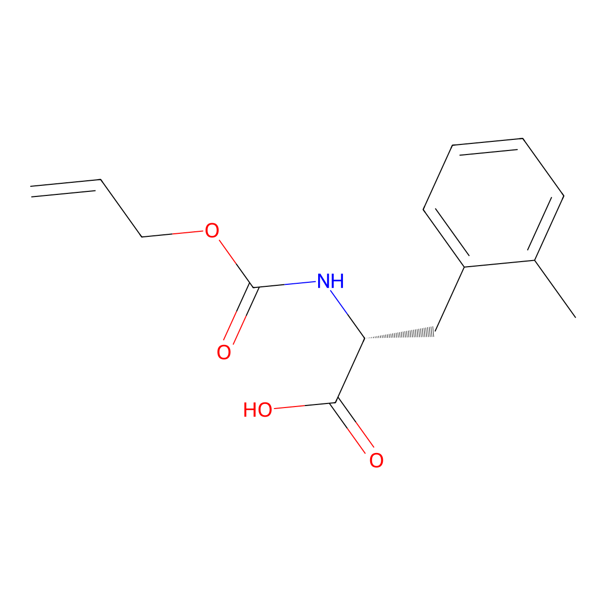 (2R)-3-(2-methylphenyl)-2-{[(prop-2-en-1-yloxy)carbonyl]amino}propanoic acid molecular structure, CAS 2679831-54-8